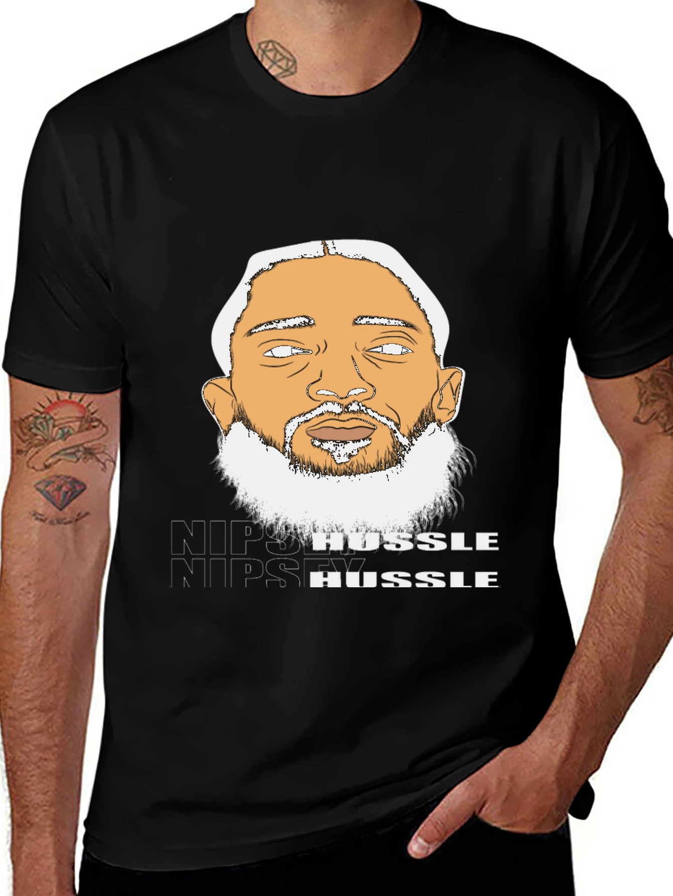 Nipsey Hussle Graphic Tee - Black Cotton Blend