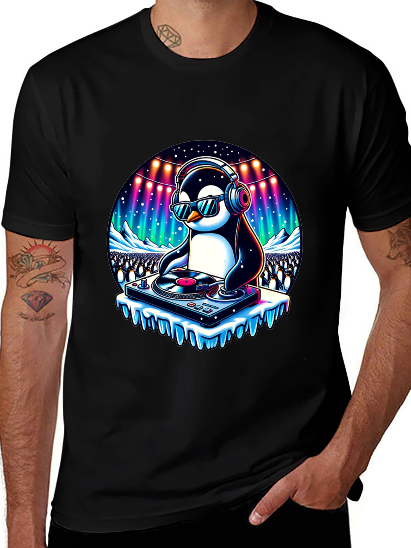 Variant 23 of DJ Penguin Graphic T-Shirt