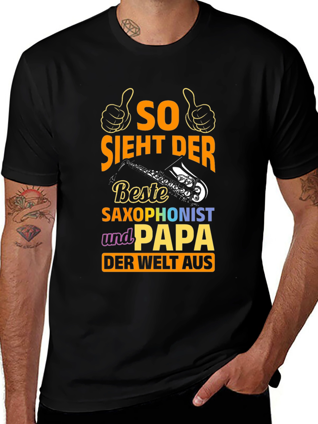 Saxophonist Papa T-Shirt - Best Dad Ever!