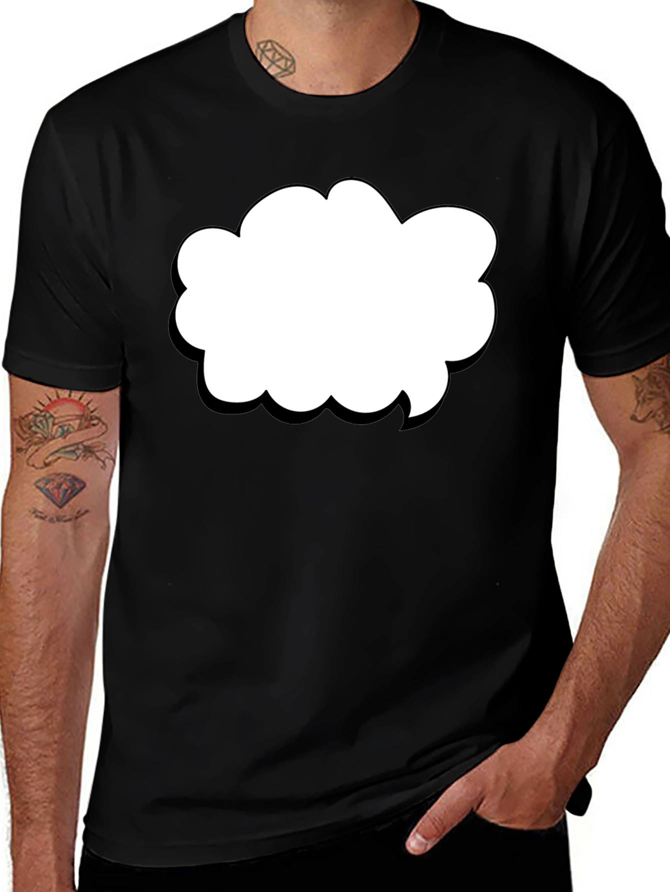 Variant 12 of Black T-Shirt with Cloud Graphic