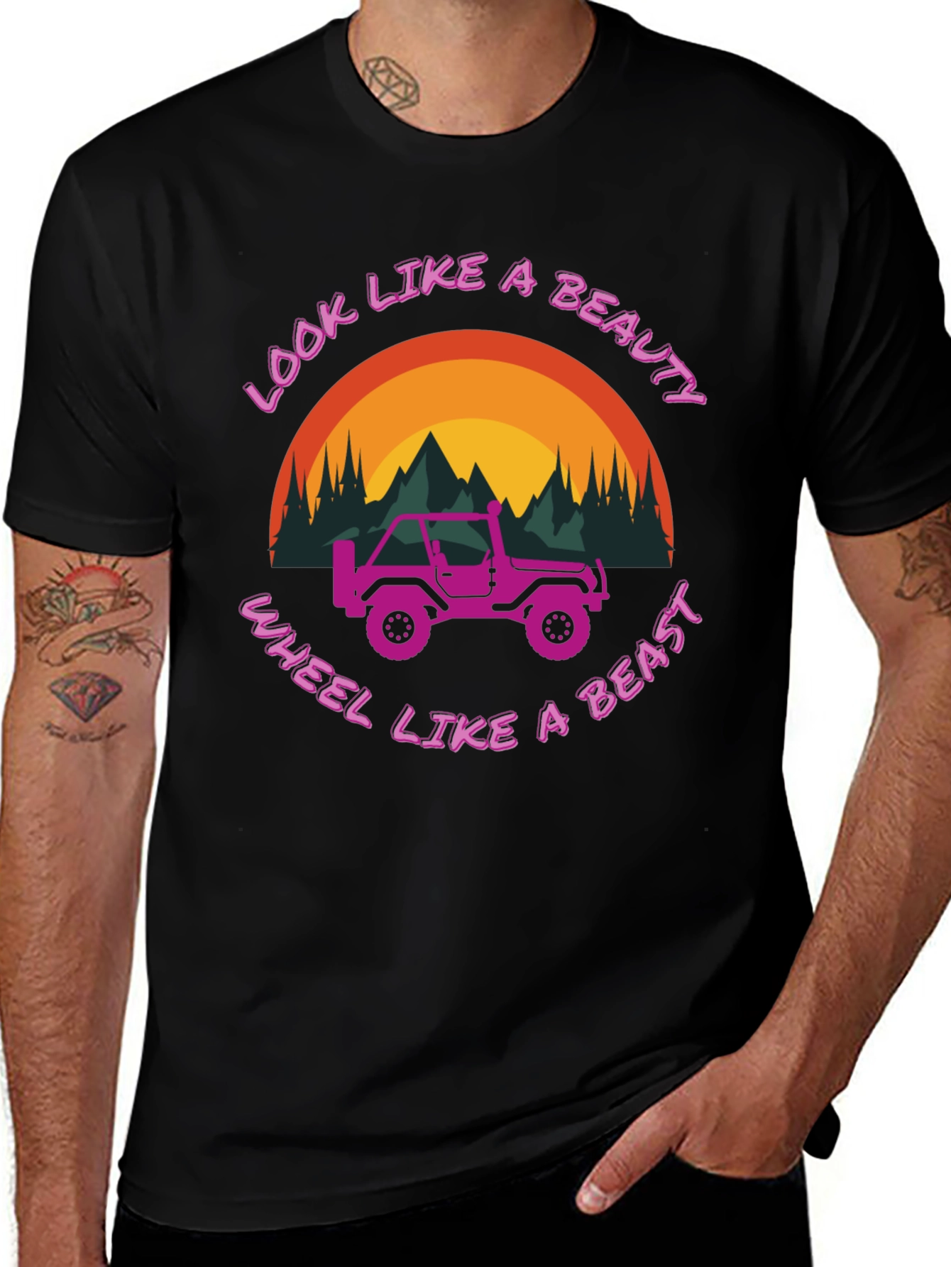 Variant 23 of Look Like A Beauty, Wheel Like A Beast T-Shirt
