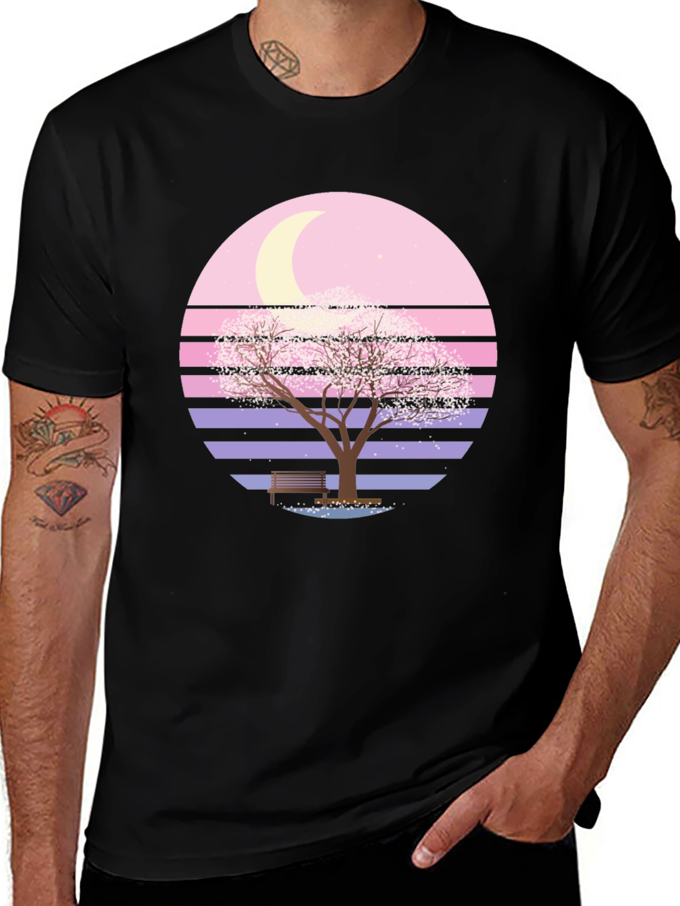 Sakura Sunset T-Shirt: Relaxed Fit, Soft Cotton Blend