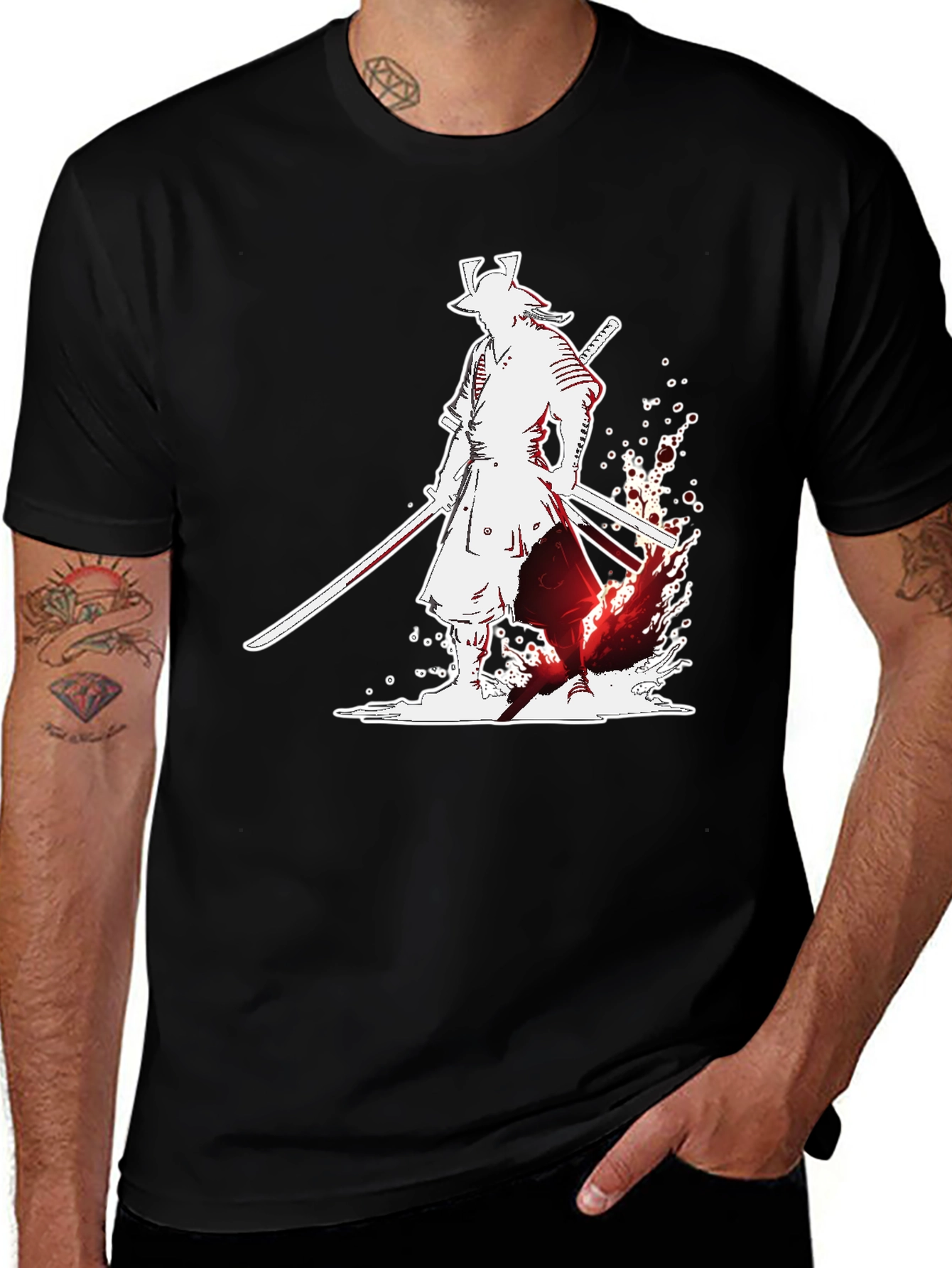 Variant 21 of Samurai Graphic Tee - Classic Black