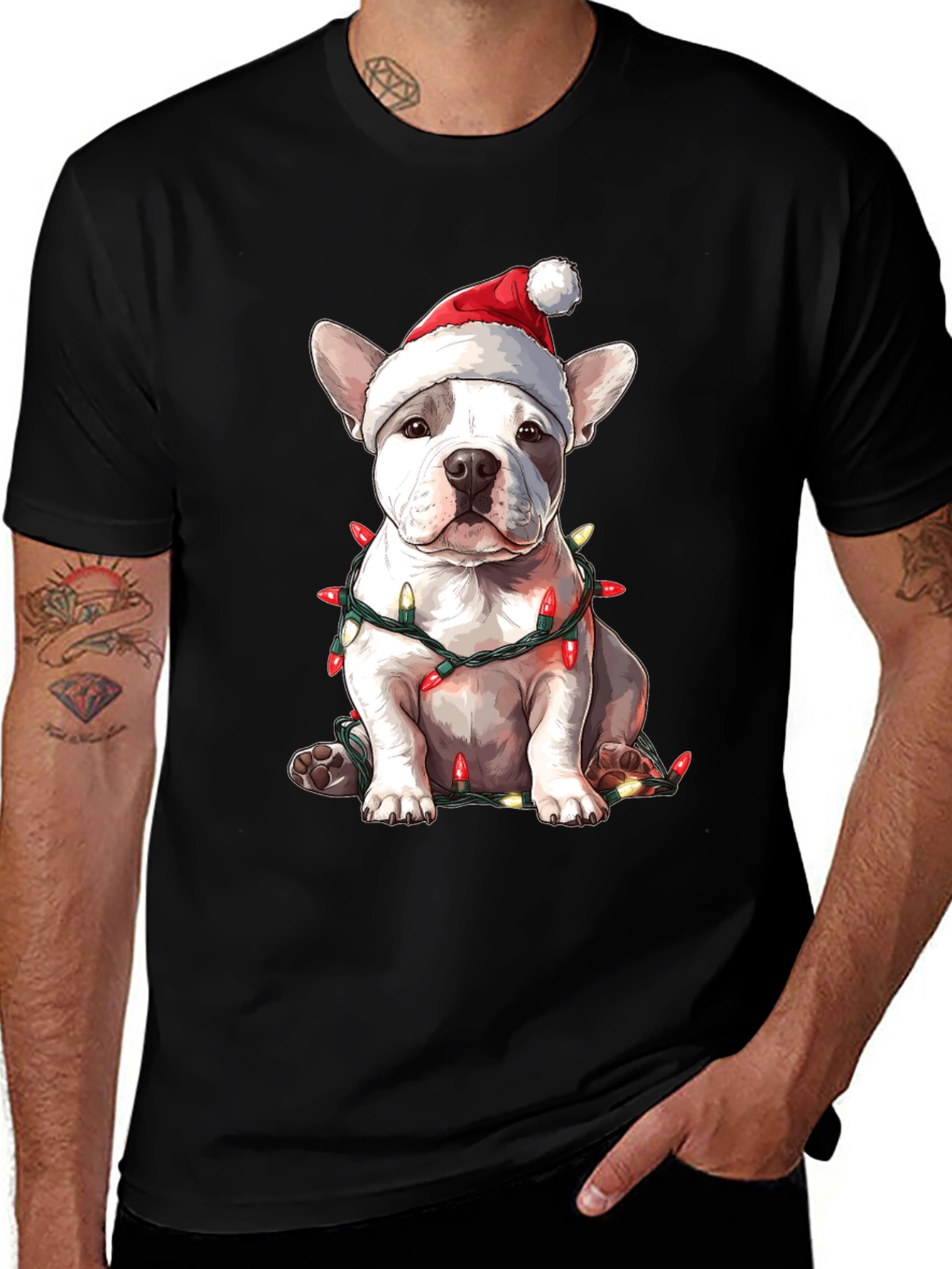 Festive French Bulldog Christmas T-Shirt