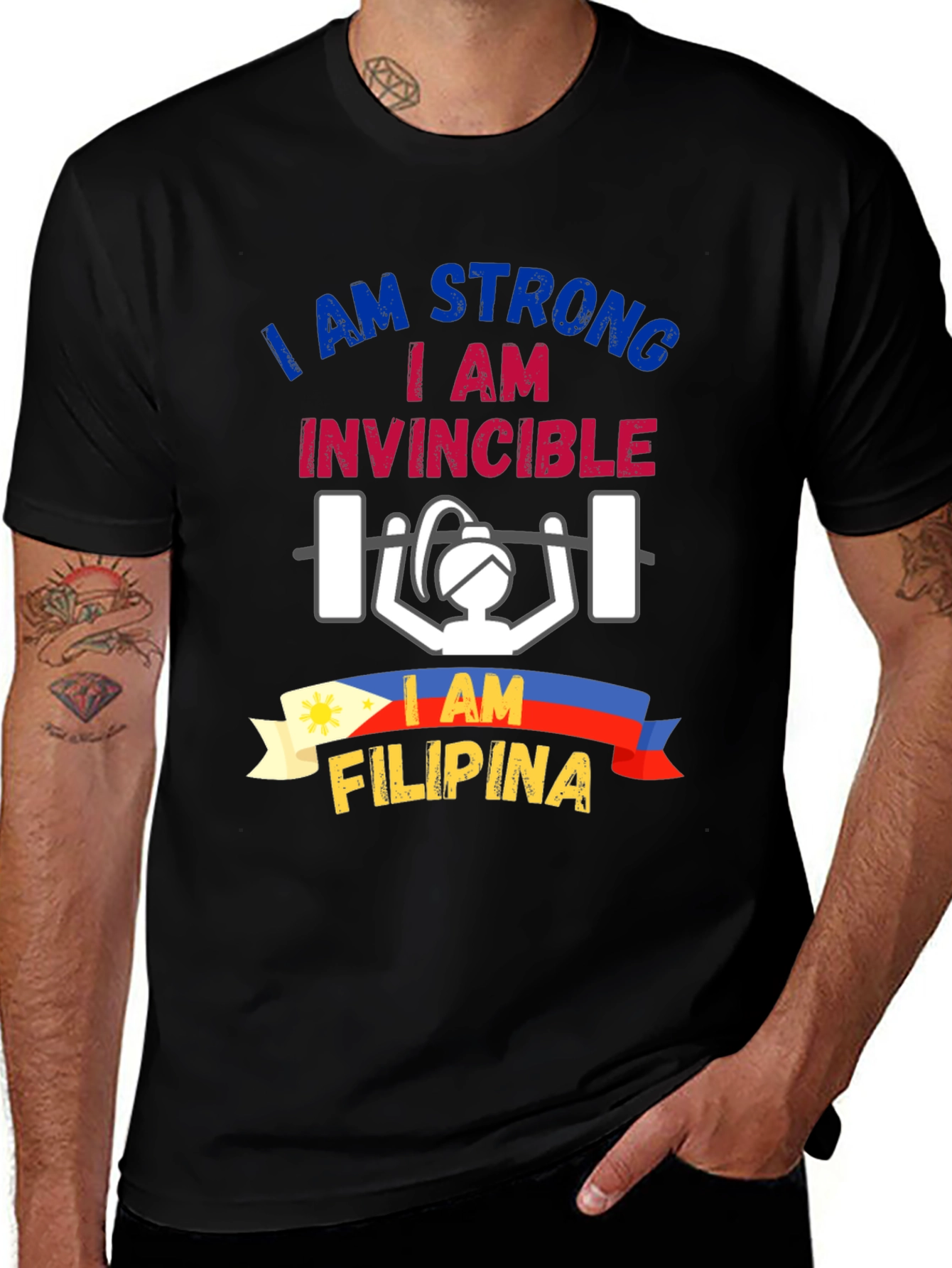 Strong Filipina T-Shirt: I am Strong, Invincible Tee