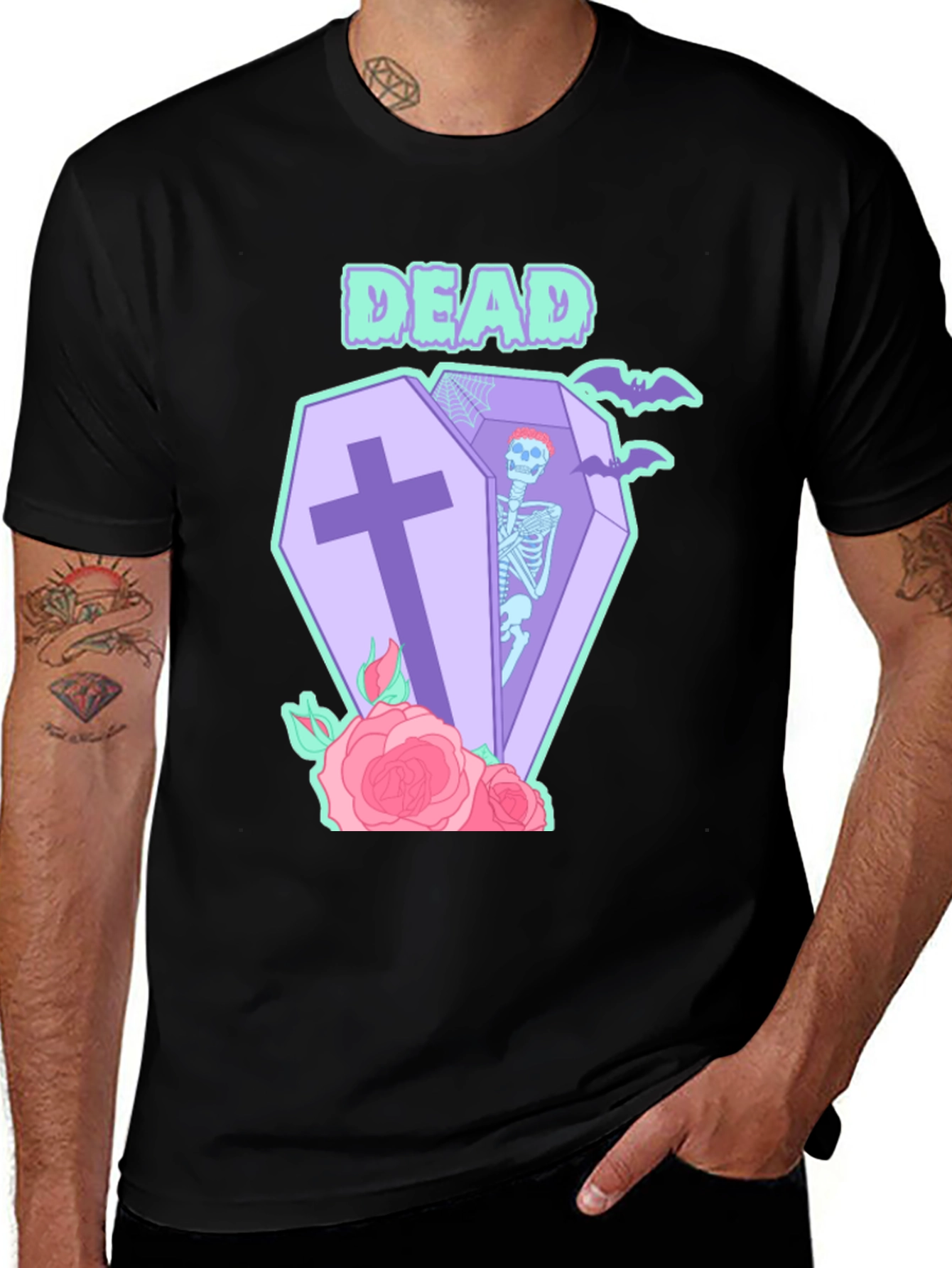 Variant 3 of Black T-Shirt with Dead Coffin Design