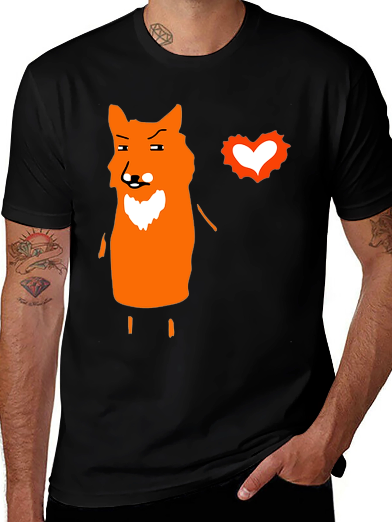 Variant 13 of Funny Fox with Heart Graphic T-Shirt