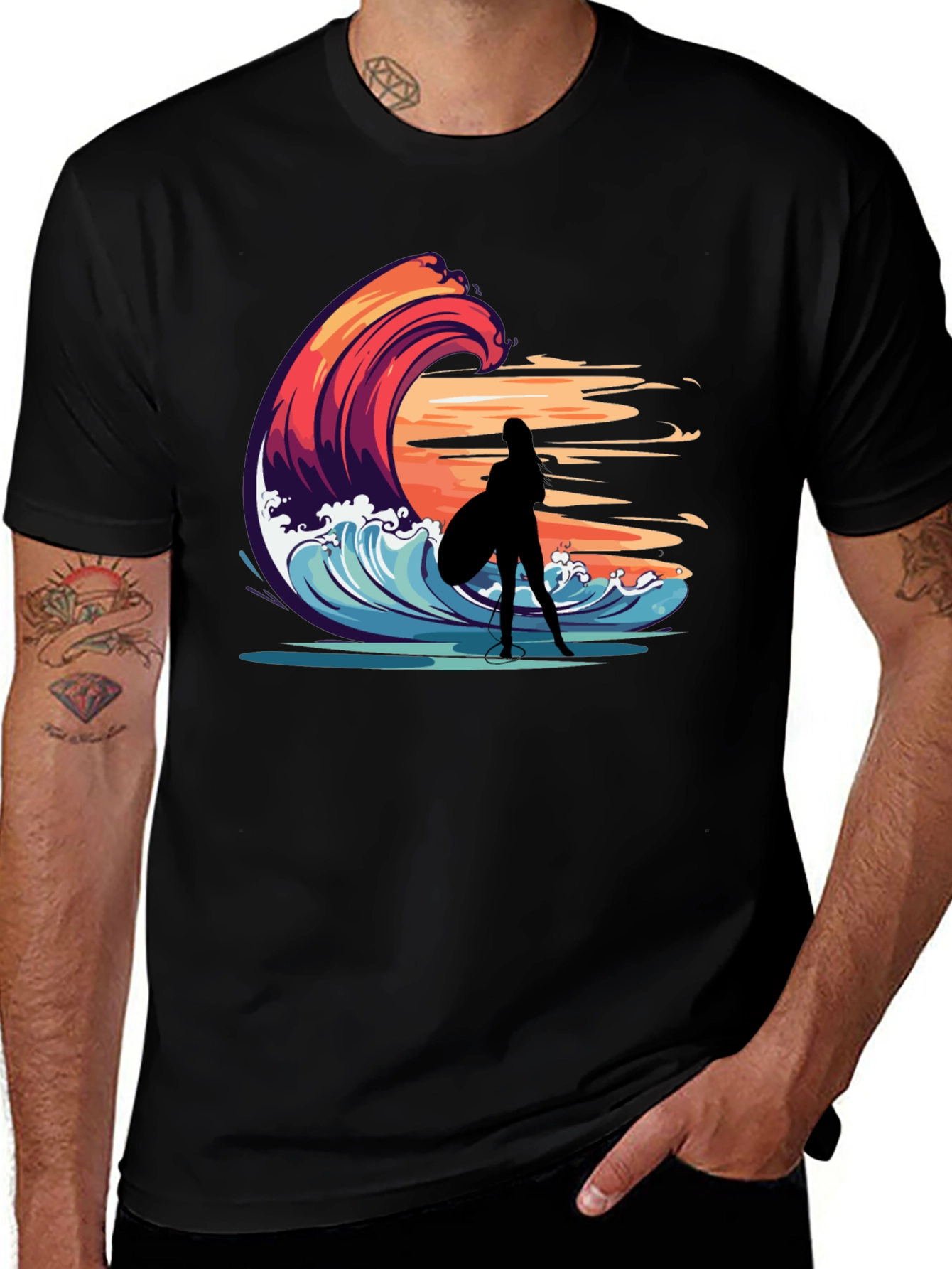 Variant 23 of Surfer Wave Graphic Tee