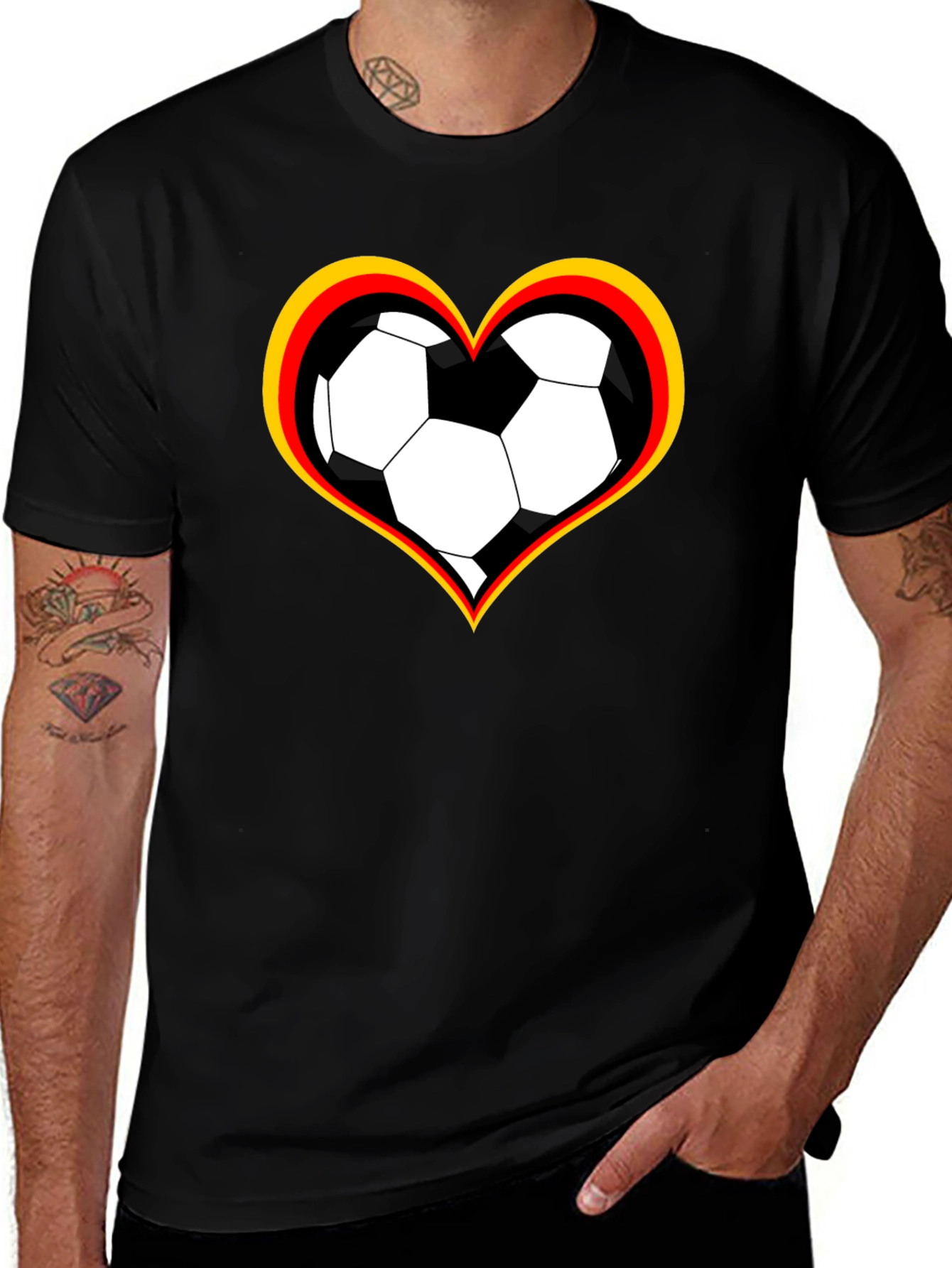 Variant 16 of Soccer Heart Tee - Germany Colors