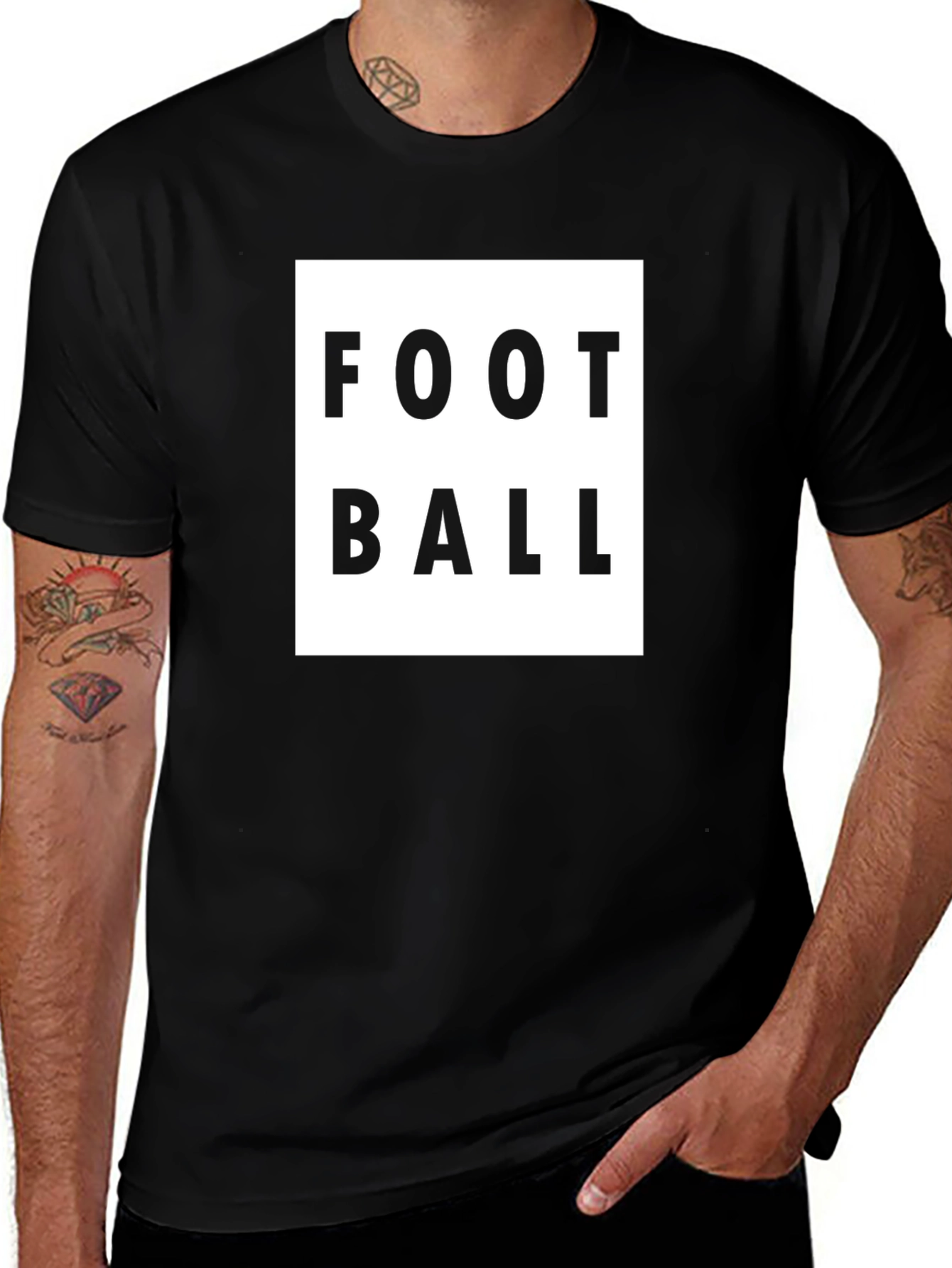 Variant 22 of Football Graphic Tee - Black Cotton Shirt