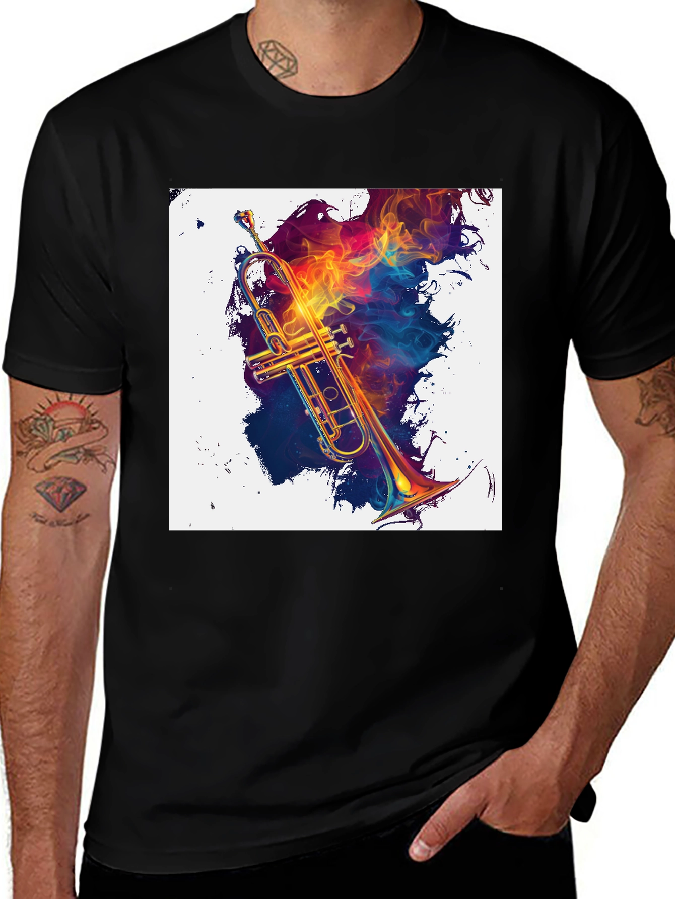 Variant 10 of Musical Fire Trumpet Graphic Tee