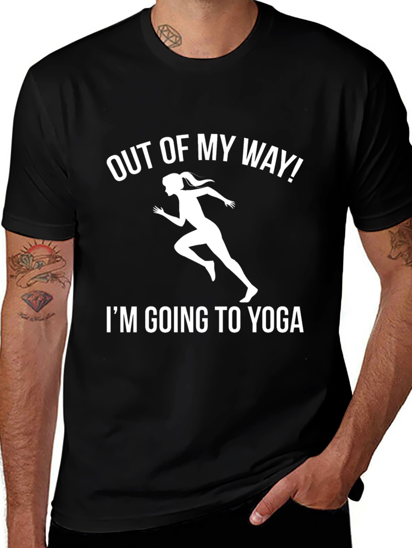 Variant 26 of Funny Yoga T-Shirt - Out of My Way!