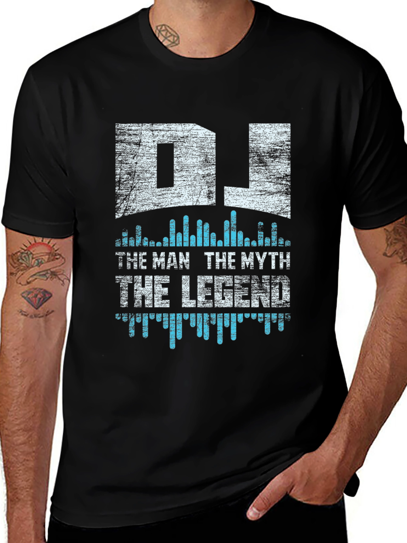 Variant 13 of DJ The Man The Myth The Legend Black T-Shirt