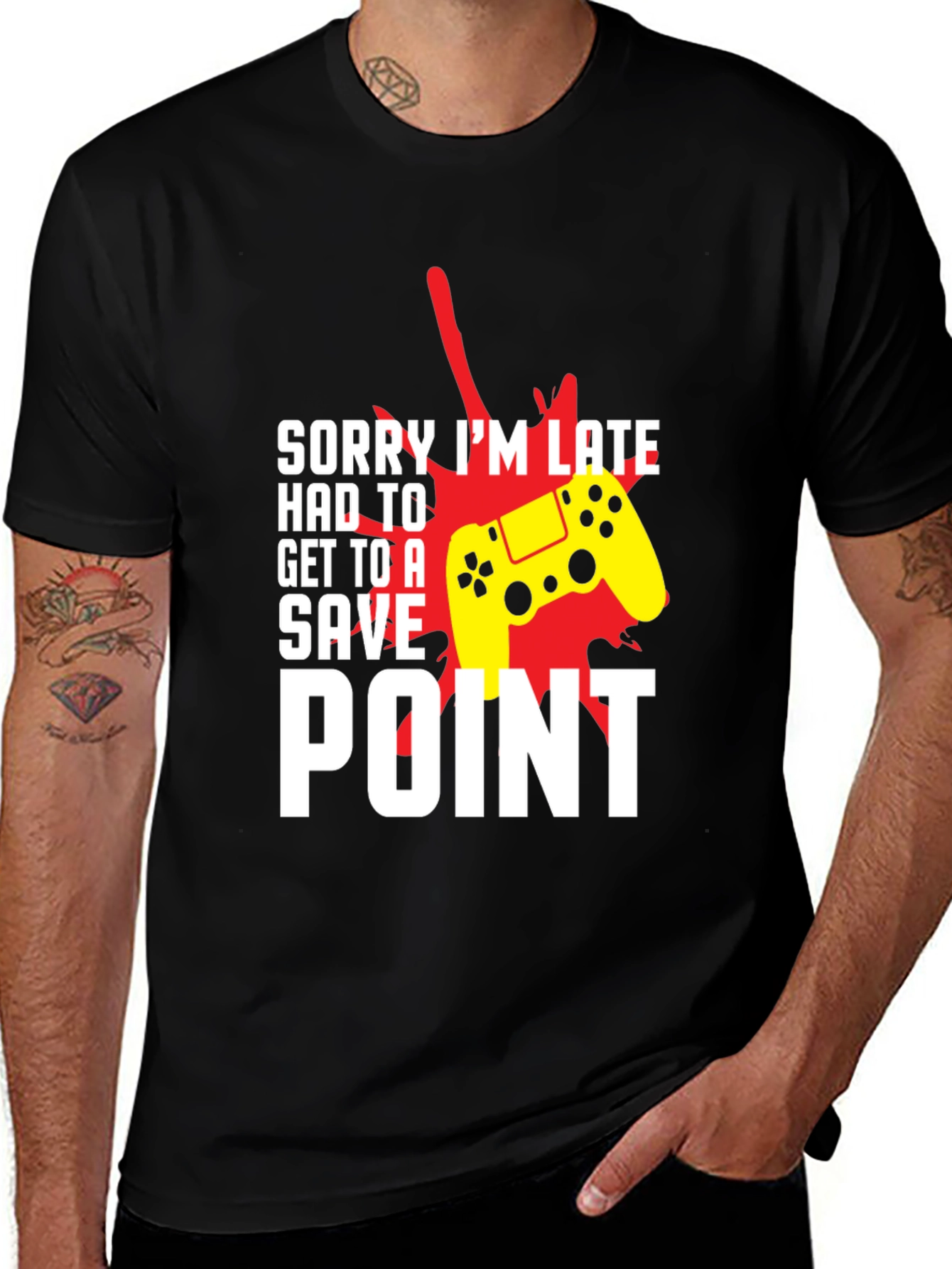 Gamer T-Shirt: Sorry I'm Late Save Point Tee