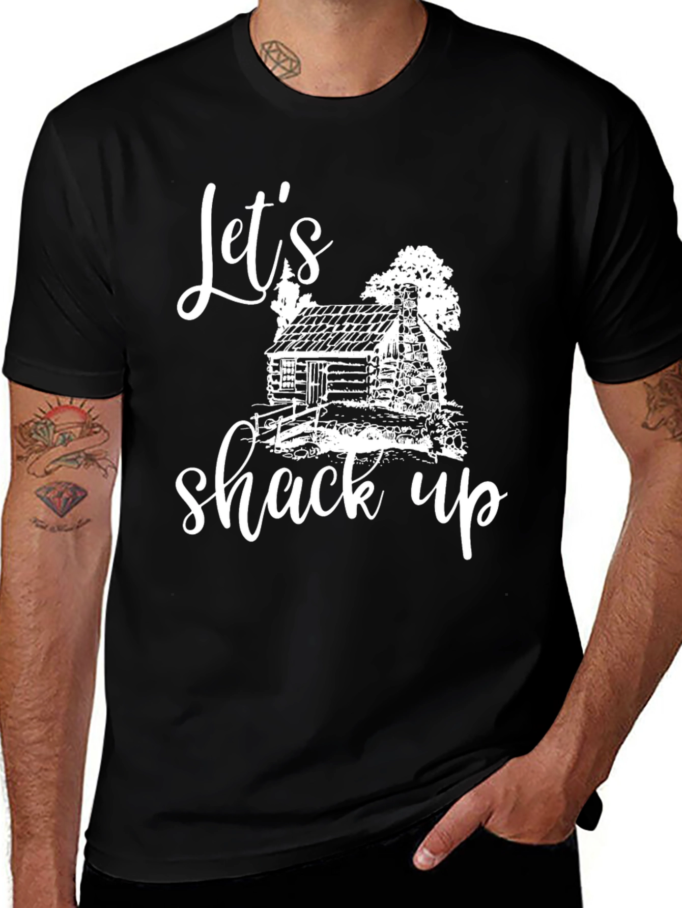Variant 27 of Let's Shack Up Cabin Graphic Tee
