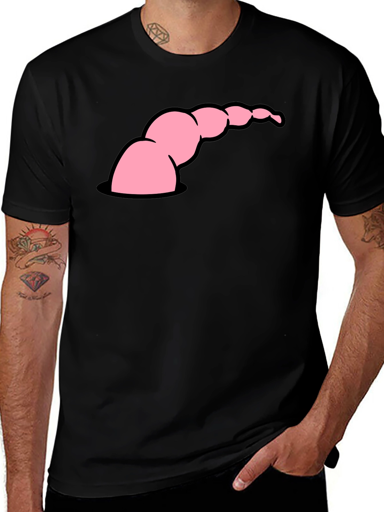 Variant 20 of Funny Cartoon Worm Crawling Out T-Shirt