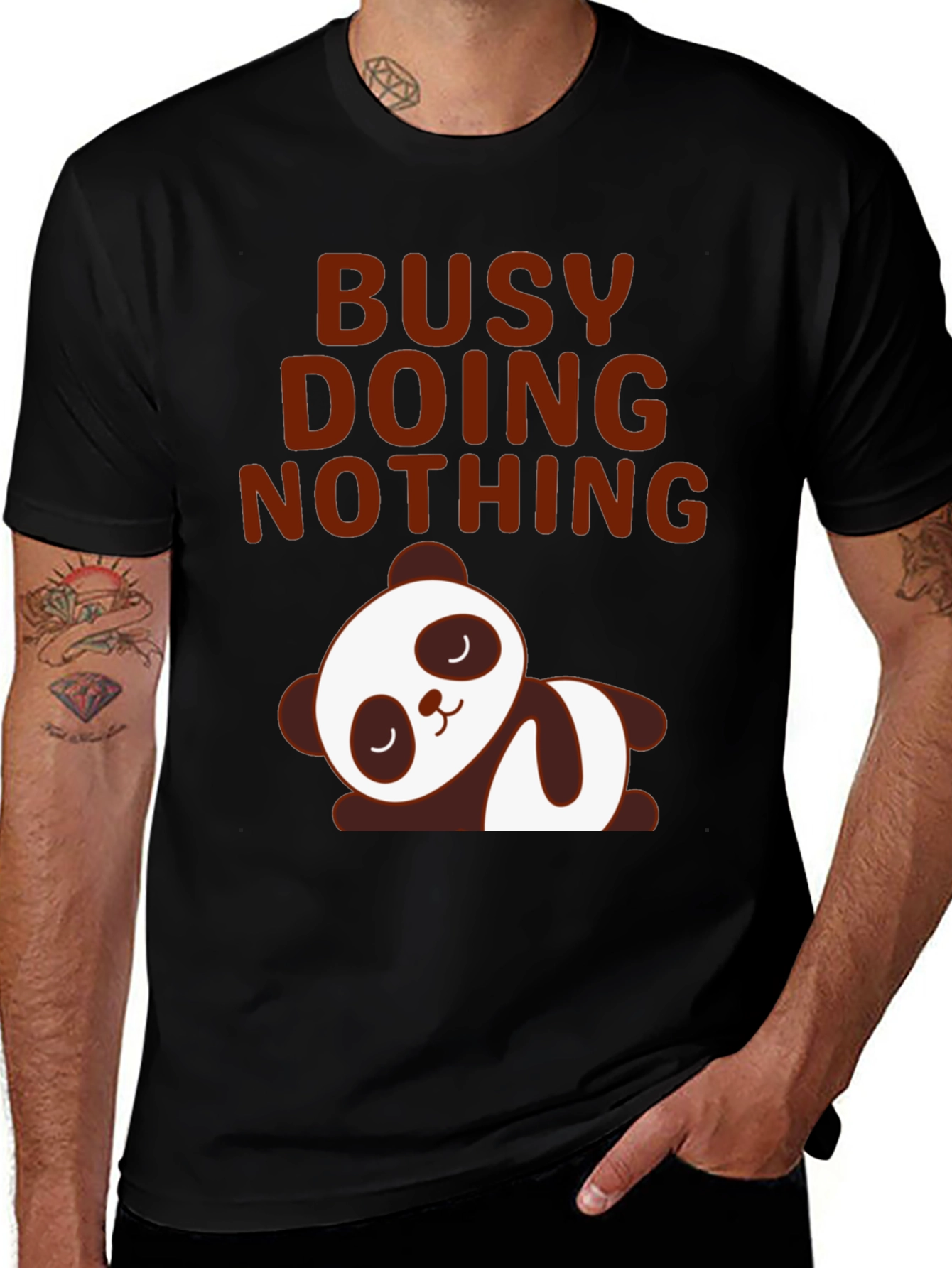 Lazy Panda Graphic Tee - "Busy Doing Nothing" T-Shirt