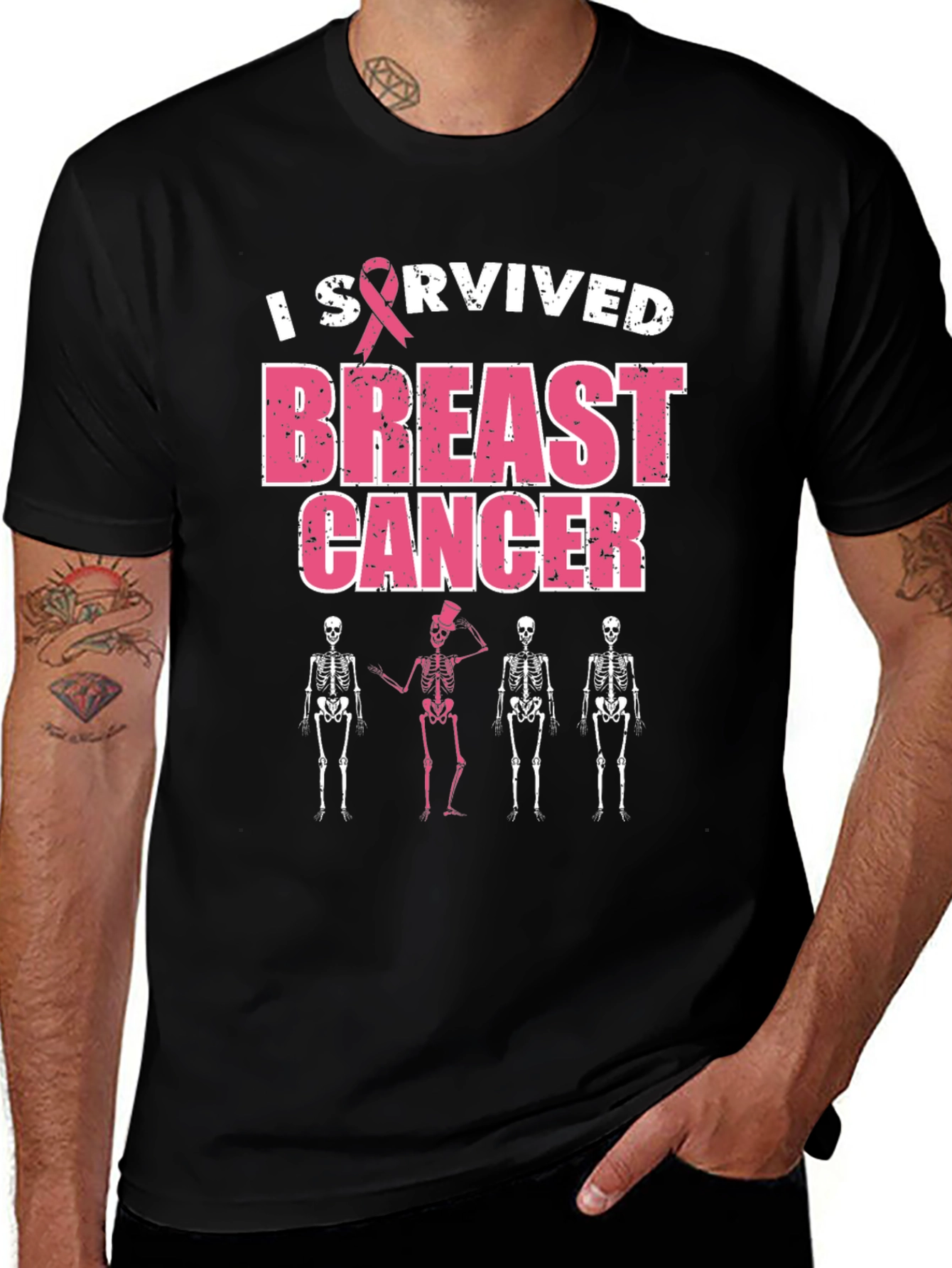 I Survived Breast Cancer Skeleton T-Shirt