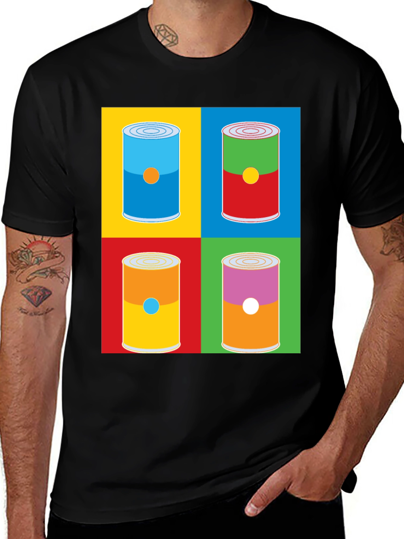 Pop Art Soup Can T-Shirt - Trendy Black Tee