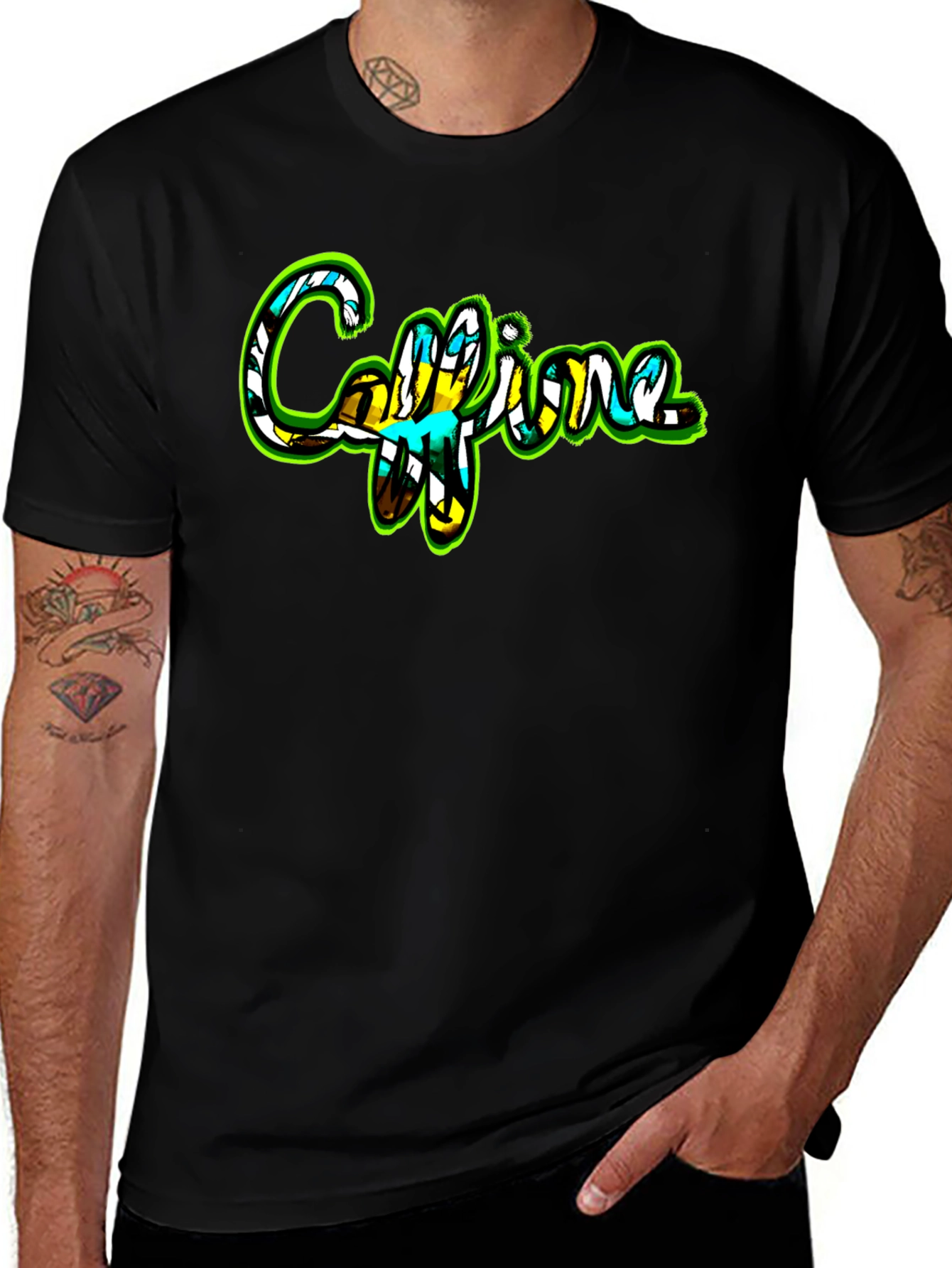 Variant 29 of Caffeine Graphic T-Shirt - Black