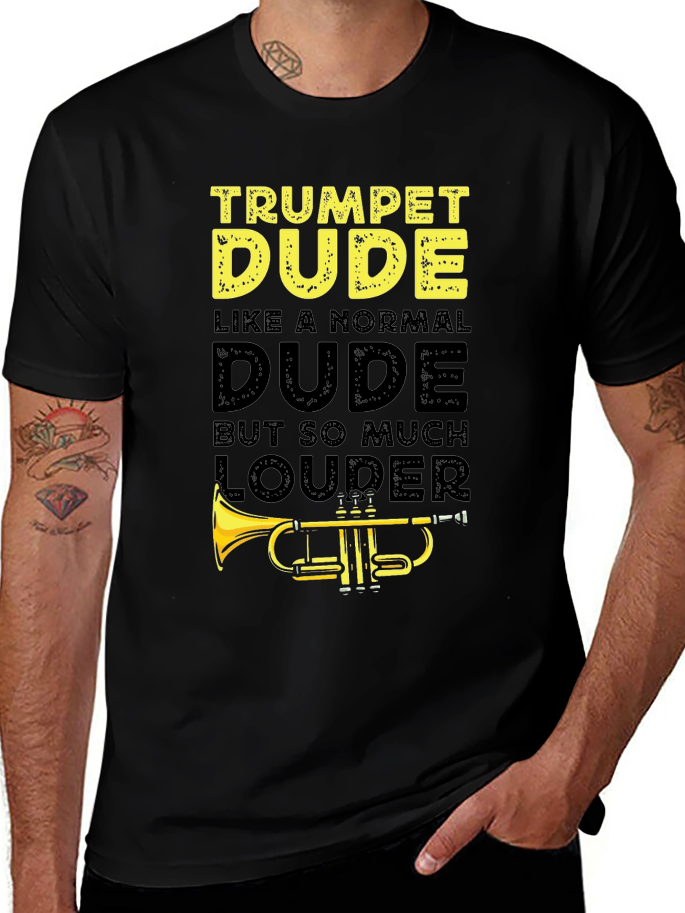Variant 5 of Trumpet Dude Graphic T-Shirt - Musician Humor Tee