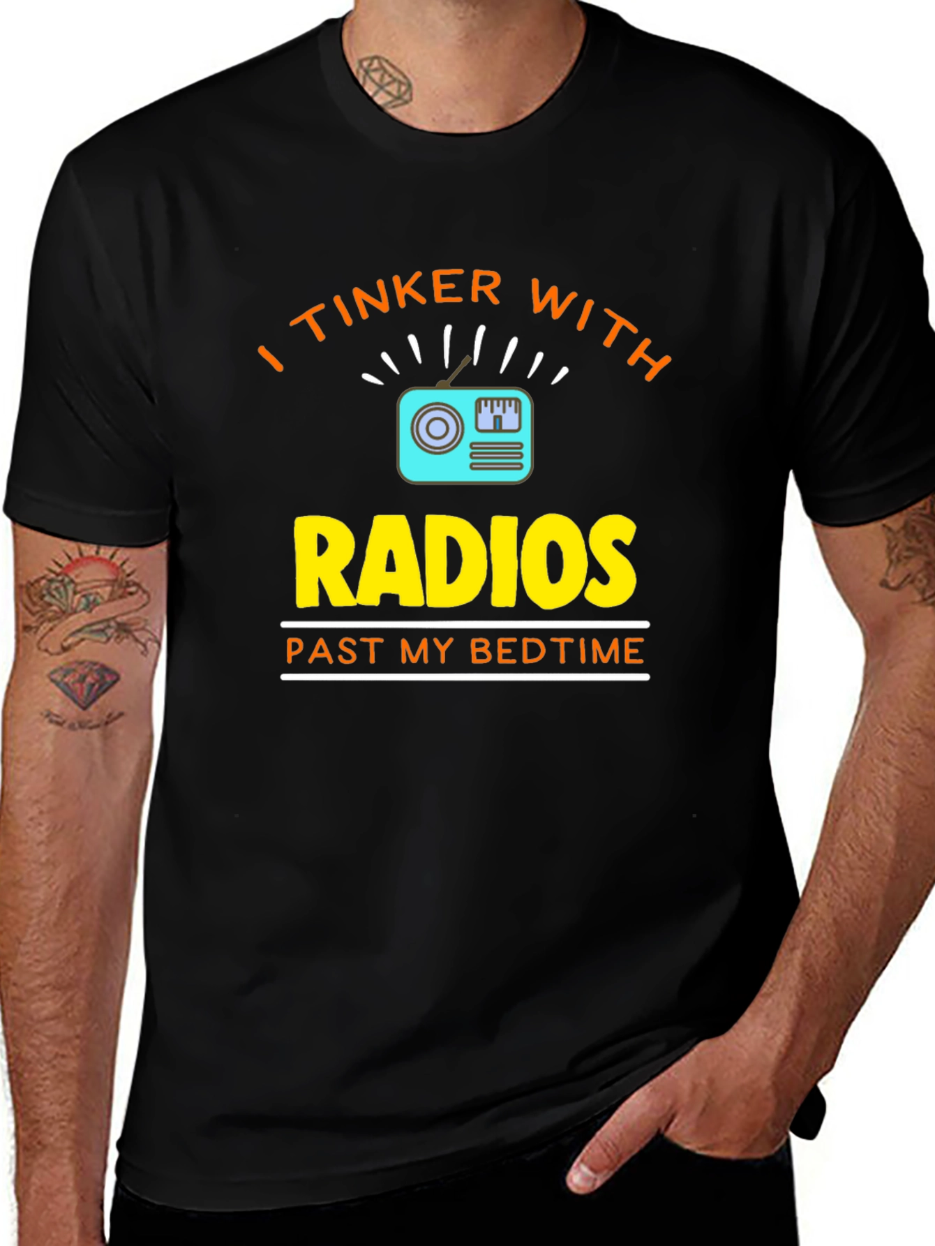Variant 24 of I Tinker With Radios Black T-Shirt