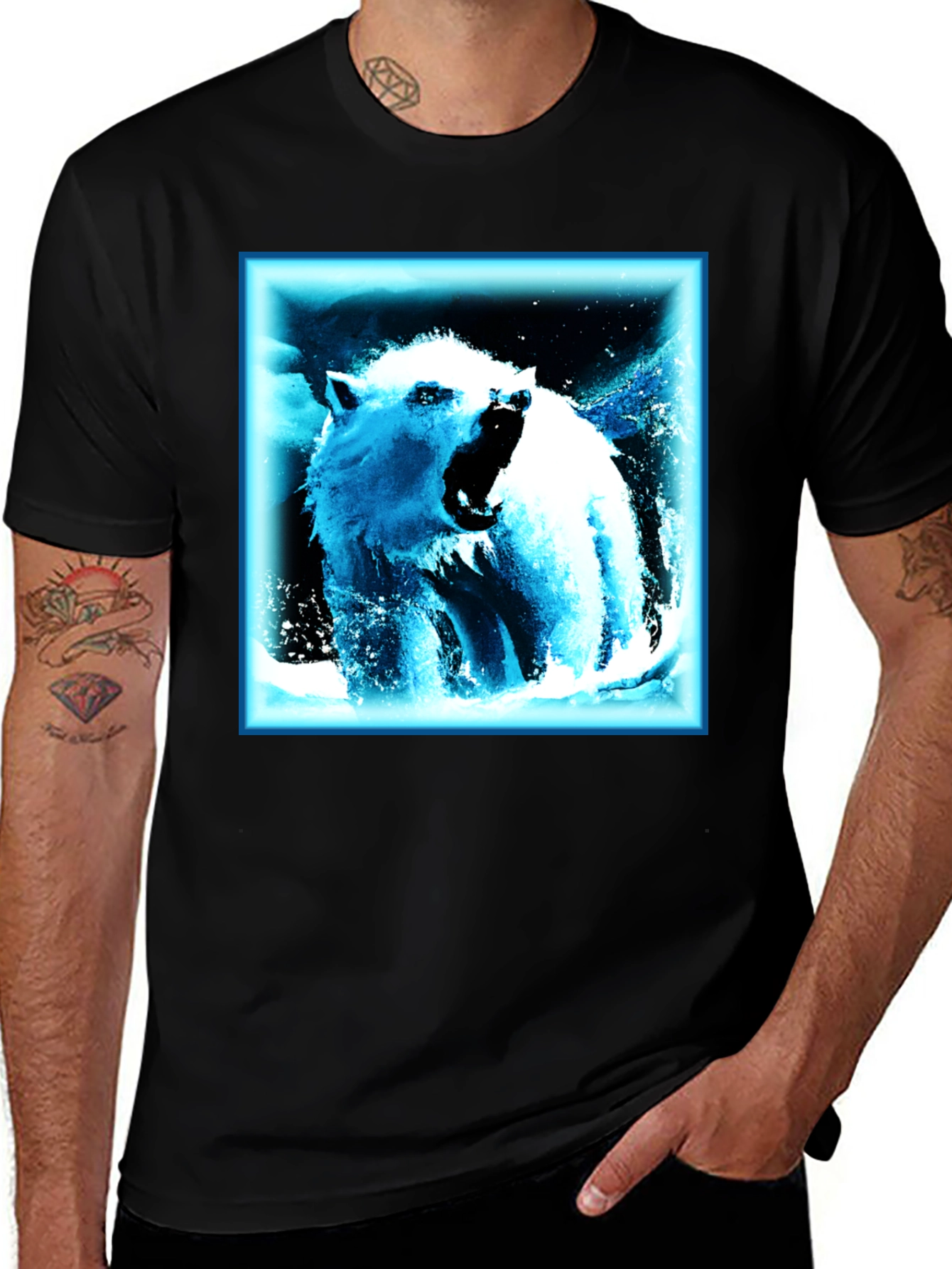 Variant 10 of Cool Bear Graphic T-Shirt - Black Cotton Tee