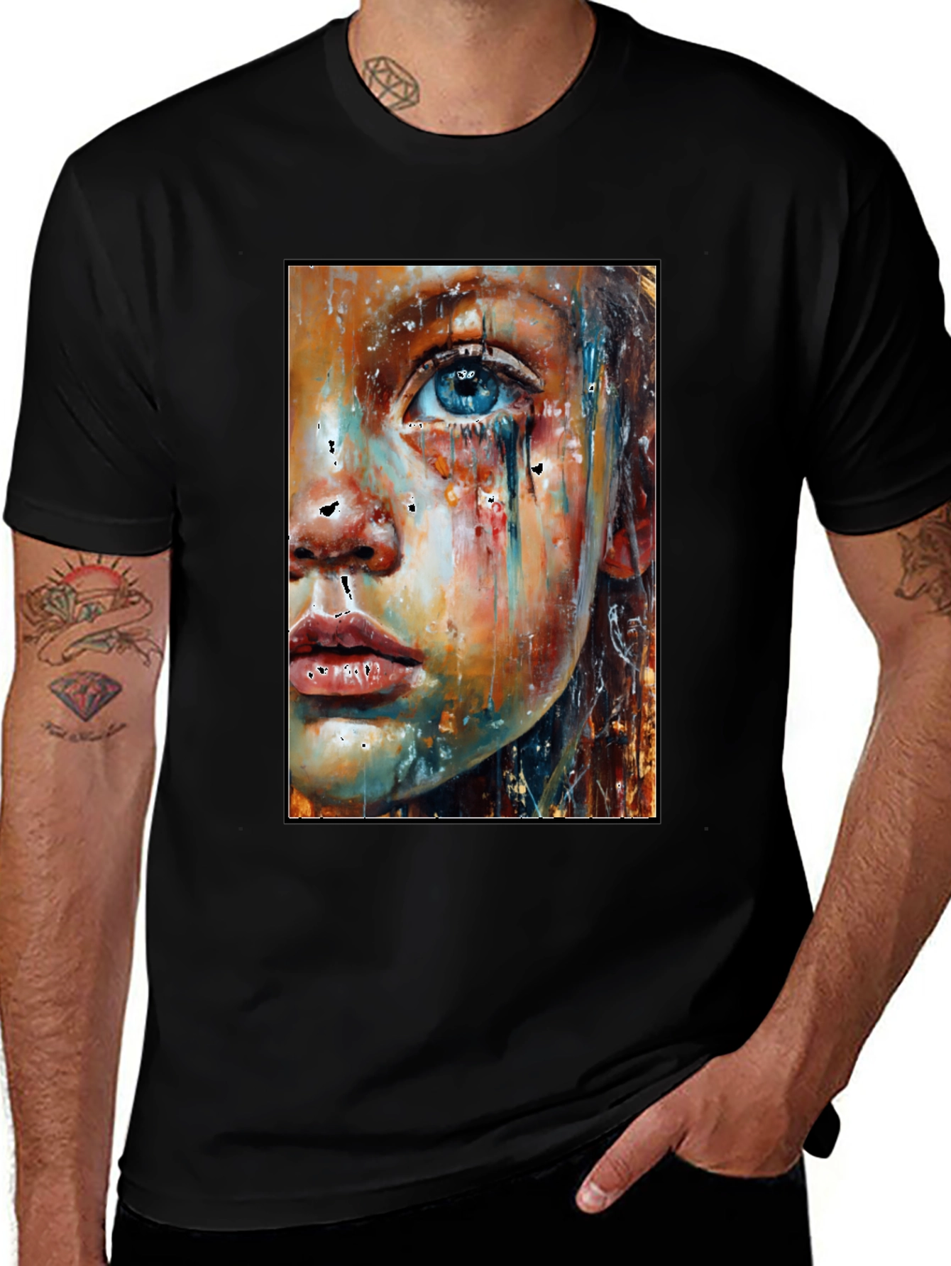 Variant 14 of Abstract Face Art T-Shirt - Expressive Unisex Tee