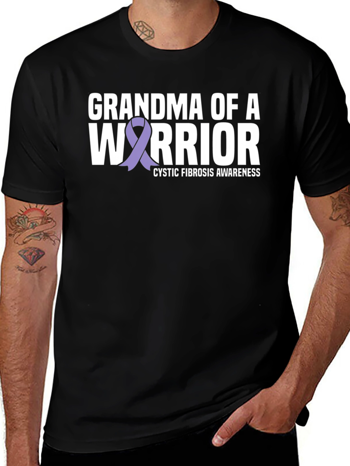 Variant 4 of Grandma of a Warrior Cystic Fibrosis Awareness T-Shirt