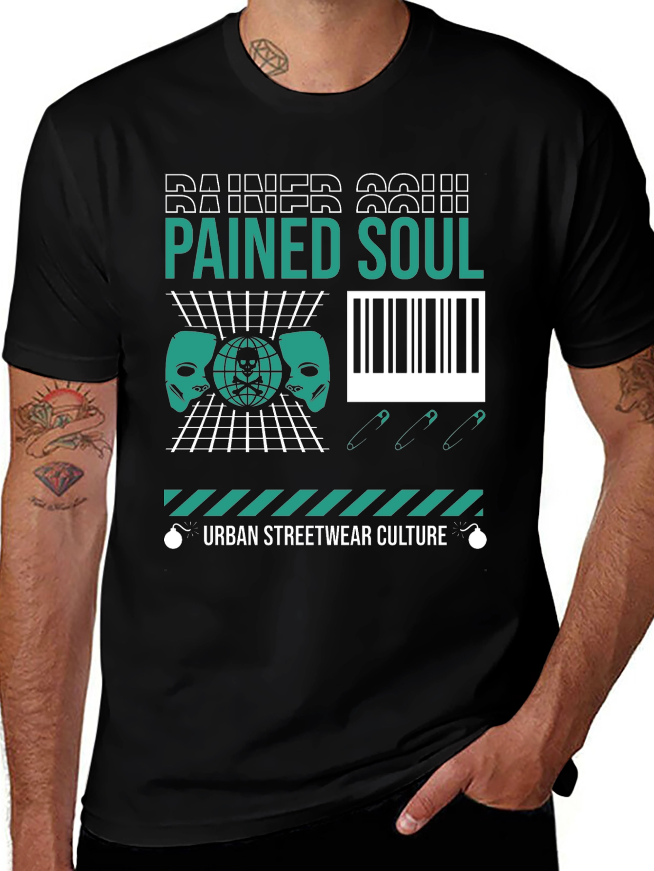 Variant 30 of Pained Soul Urban Streetwear Graphic T-Shirt