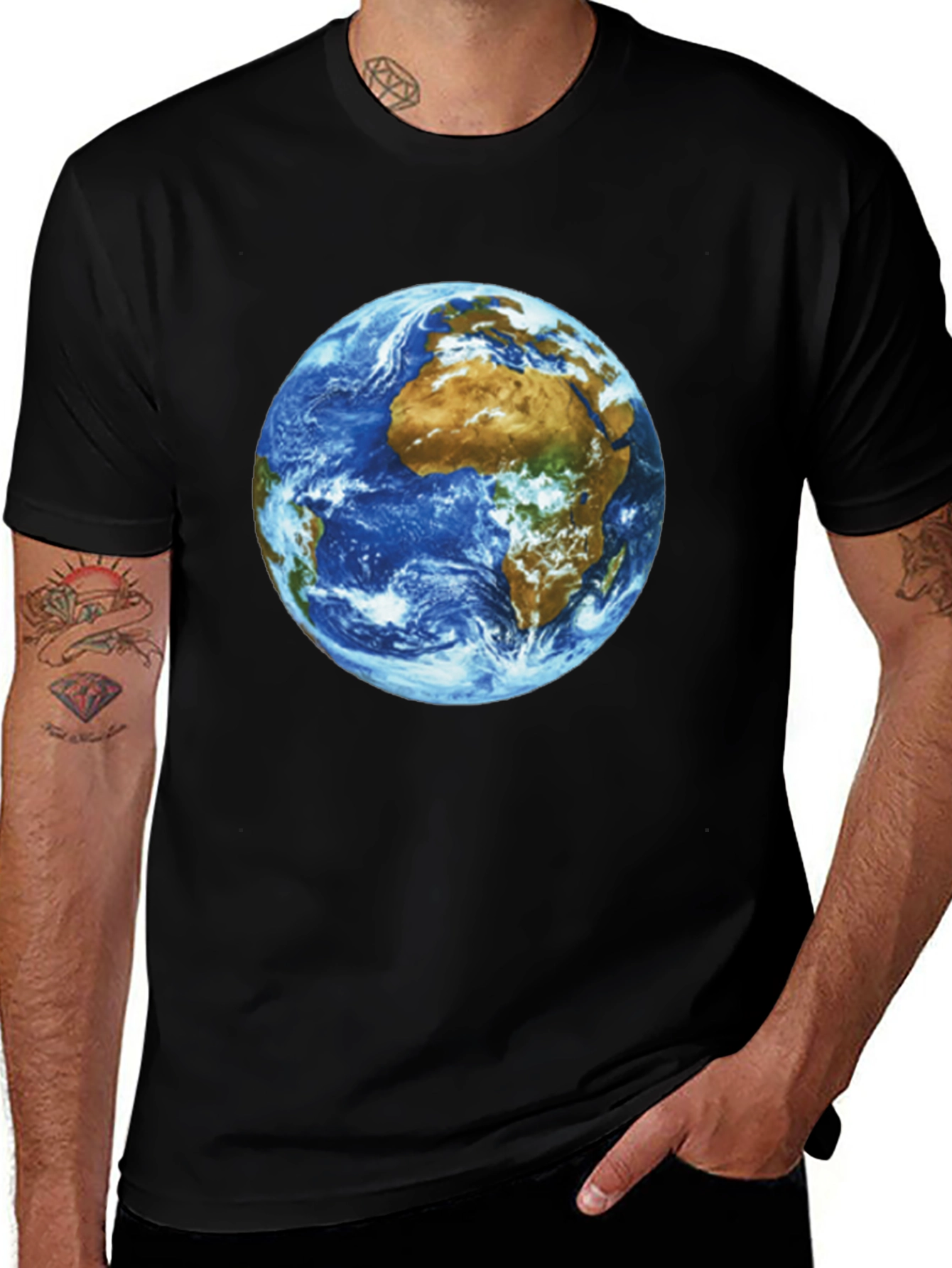 Earth Graphic Black T-Shirt