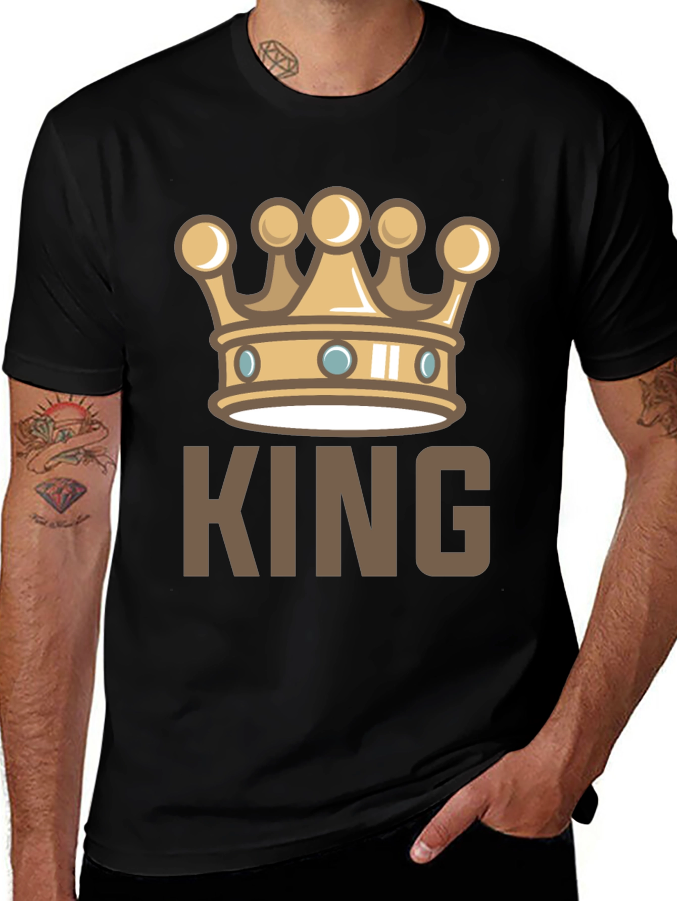 Variant 3 of King Crown Graphic T-Shirt - Black Casual Tee