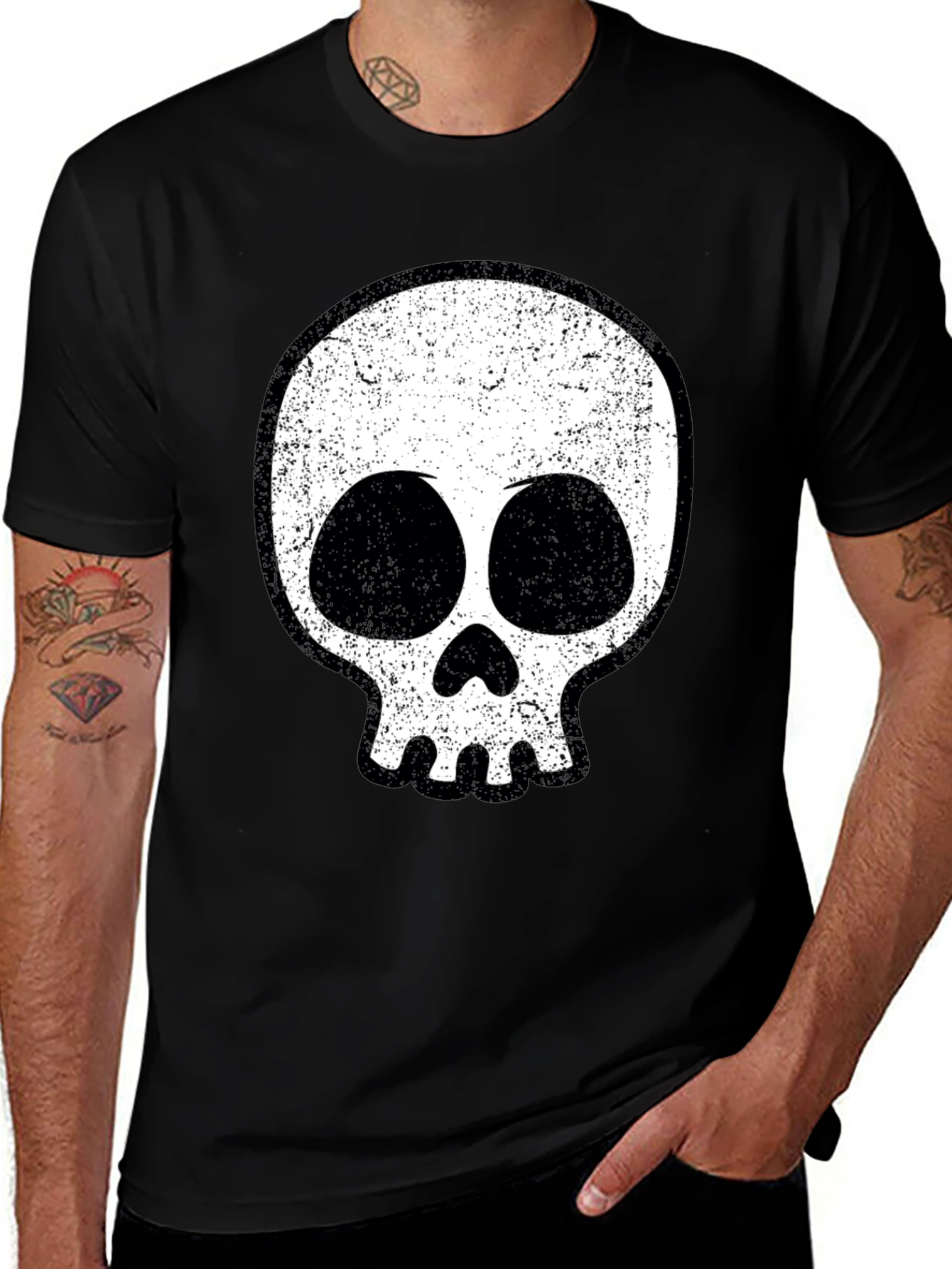 Variant 19 of Cool Skull Graphic Black T-Shirt