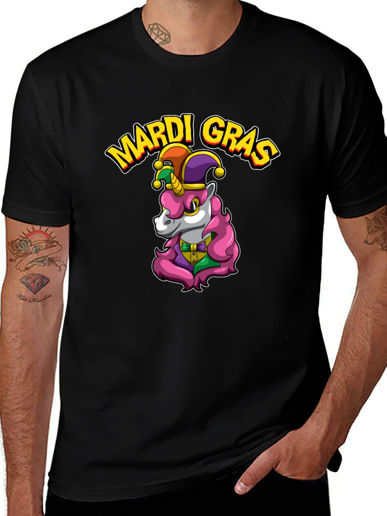 Variant 19 of Mardi Gras Unicorn T-Shirt