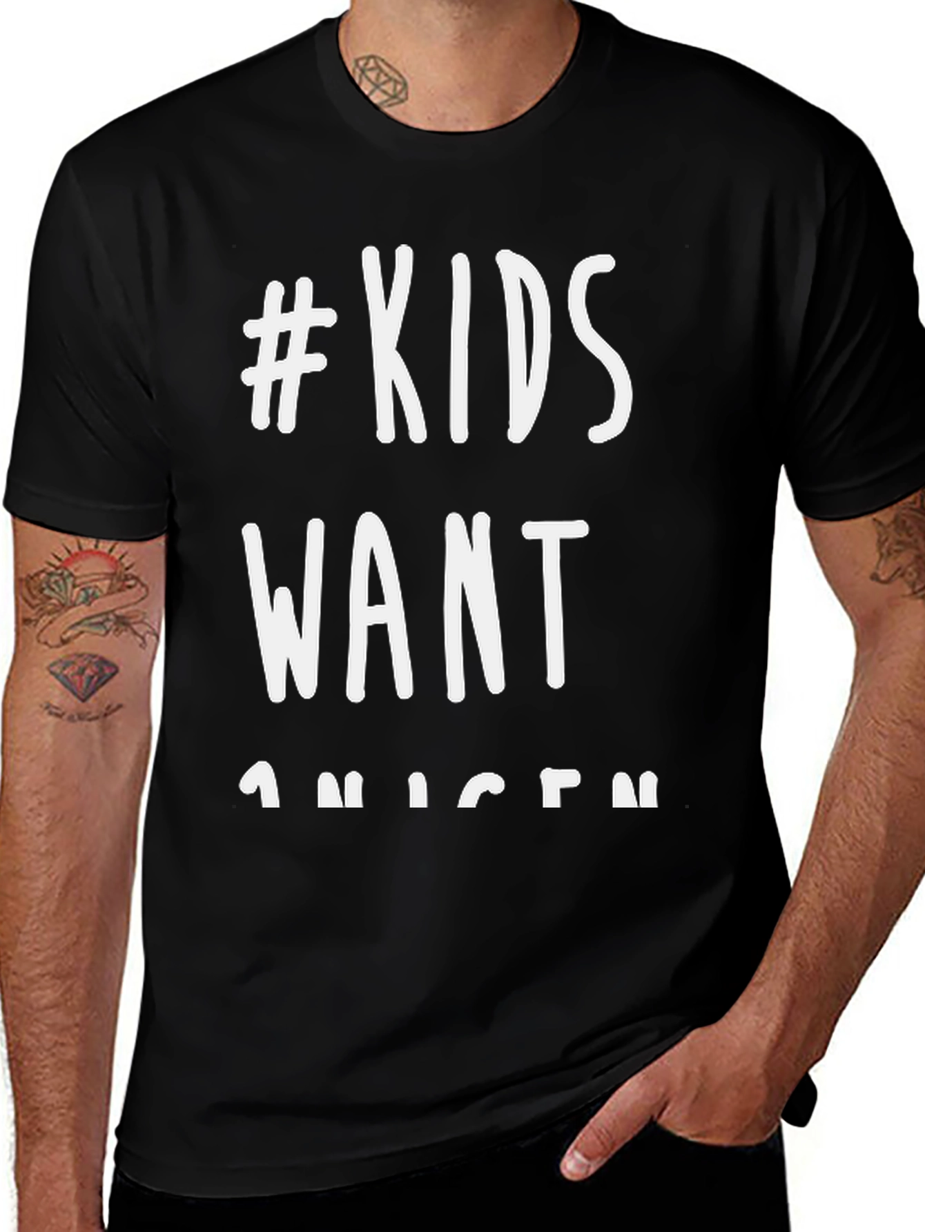 Variant 19 of #KidsWant T-Shirt - Black Graphic Tee