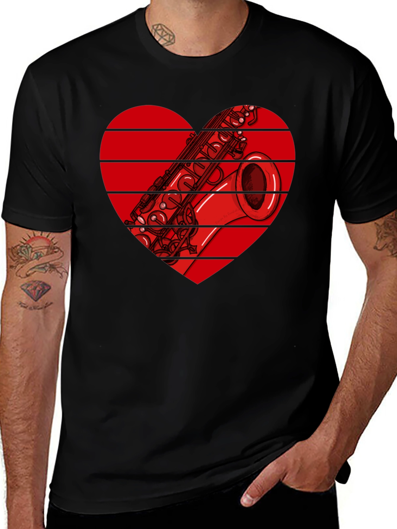Variant 24 of Saxophone Heart Graphic T-Shirt