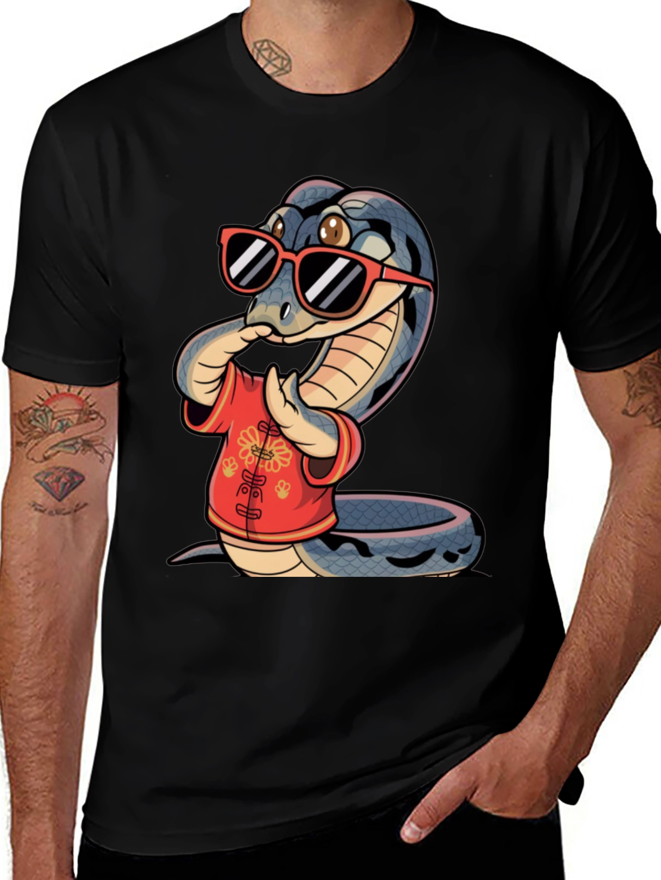 Variant 7 of Cool Snake in Sunglasses Graphic Tee