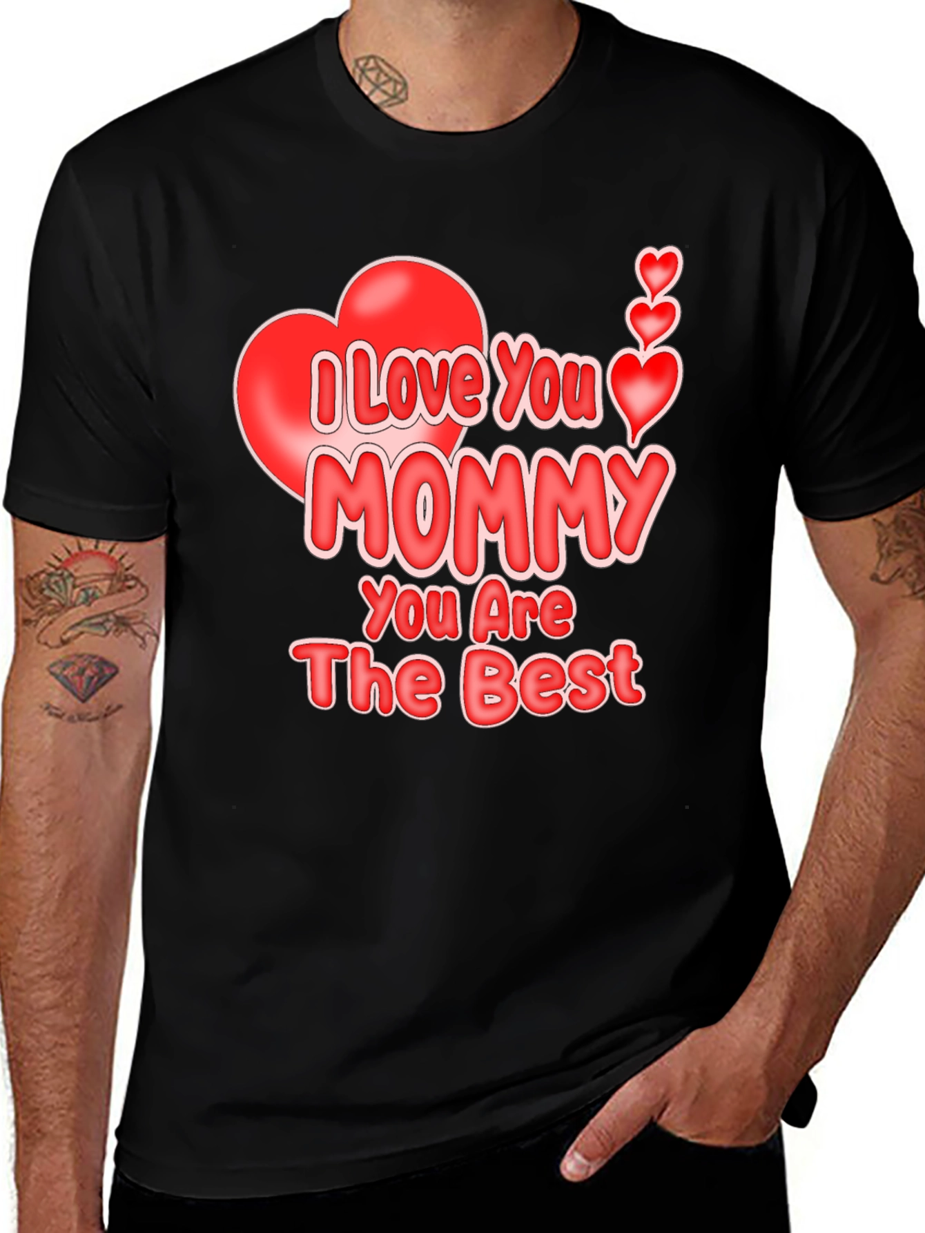 Variant 14 of I Love You Mommy Black Graphic T-Shirt