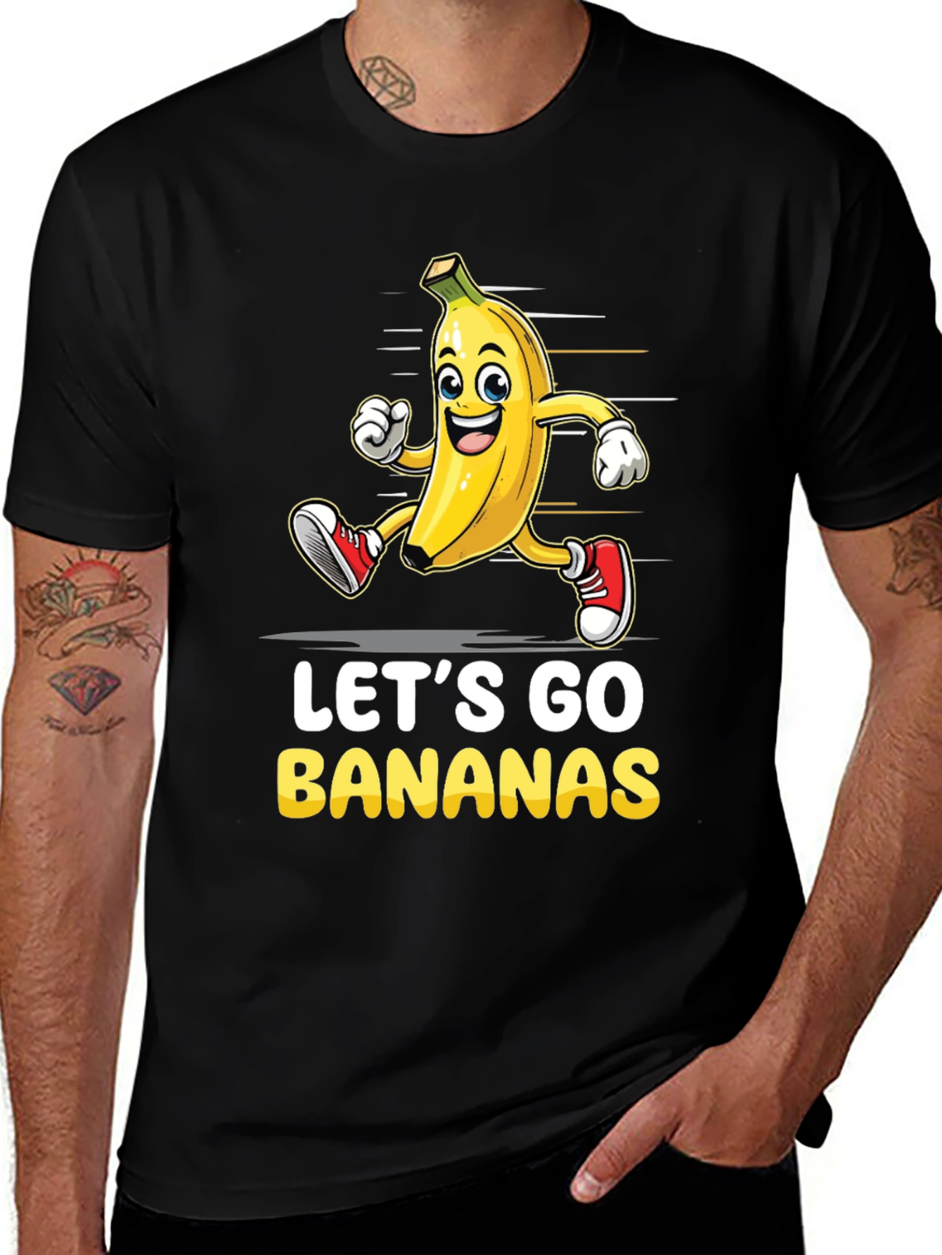 Variant 7 of Let's Go Bananas Graphic Tee - Running Banana T-Shirt
