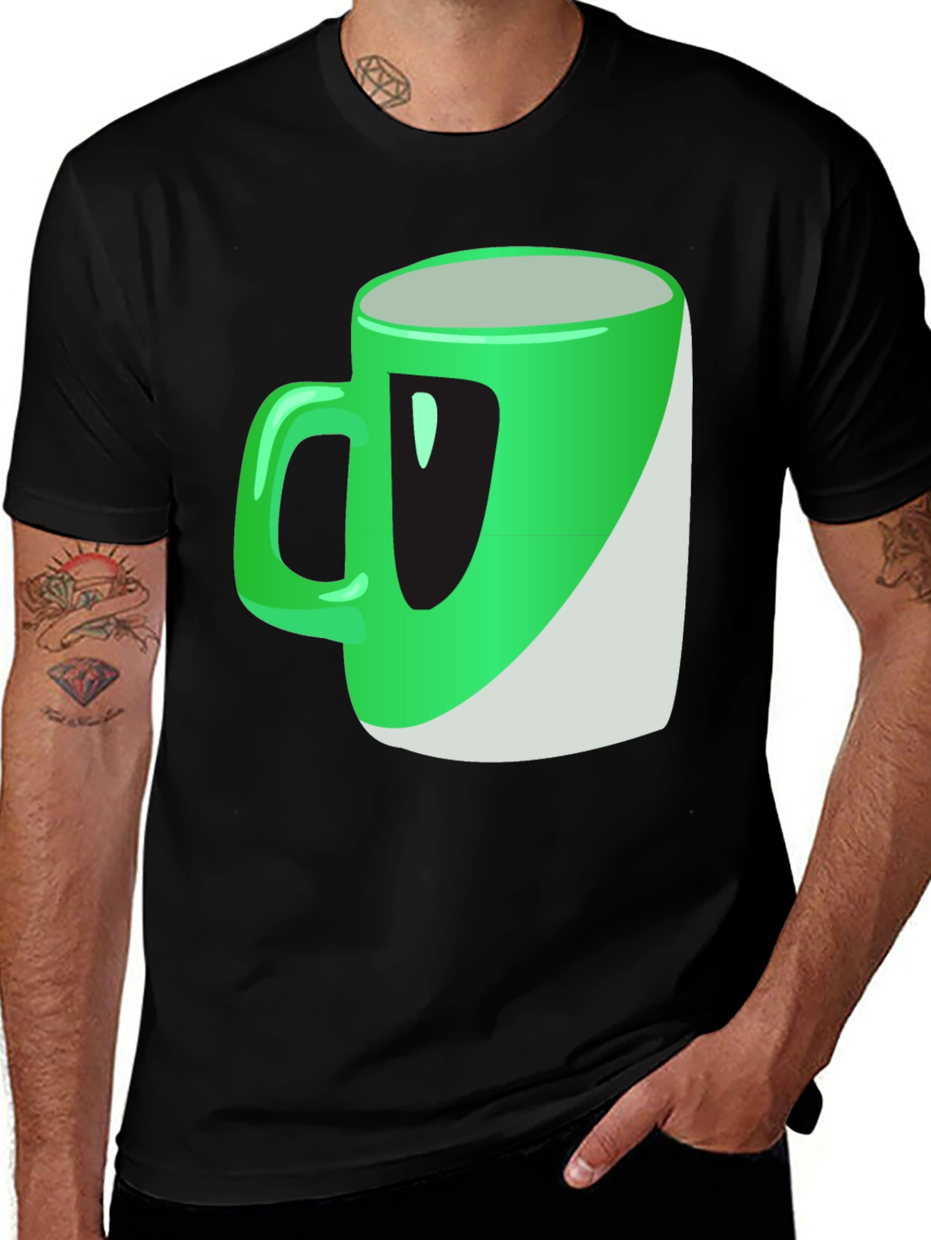 Variant 19 of Green Mug Graphic Tee - Casual Wear