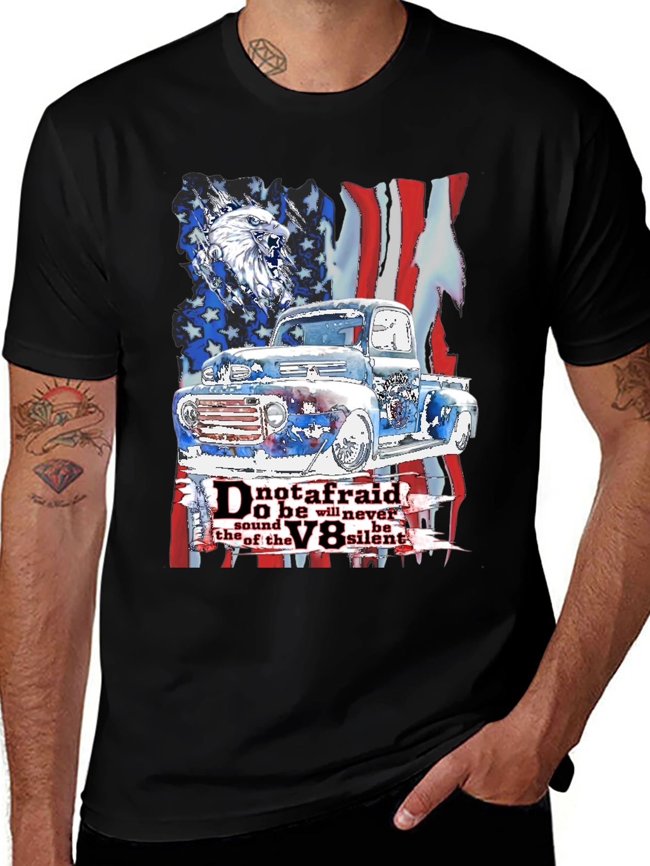 Patriotic Truck V8 T-Shirt - Freedom Apparel