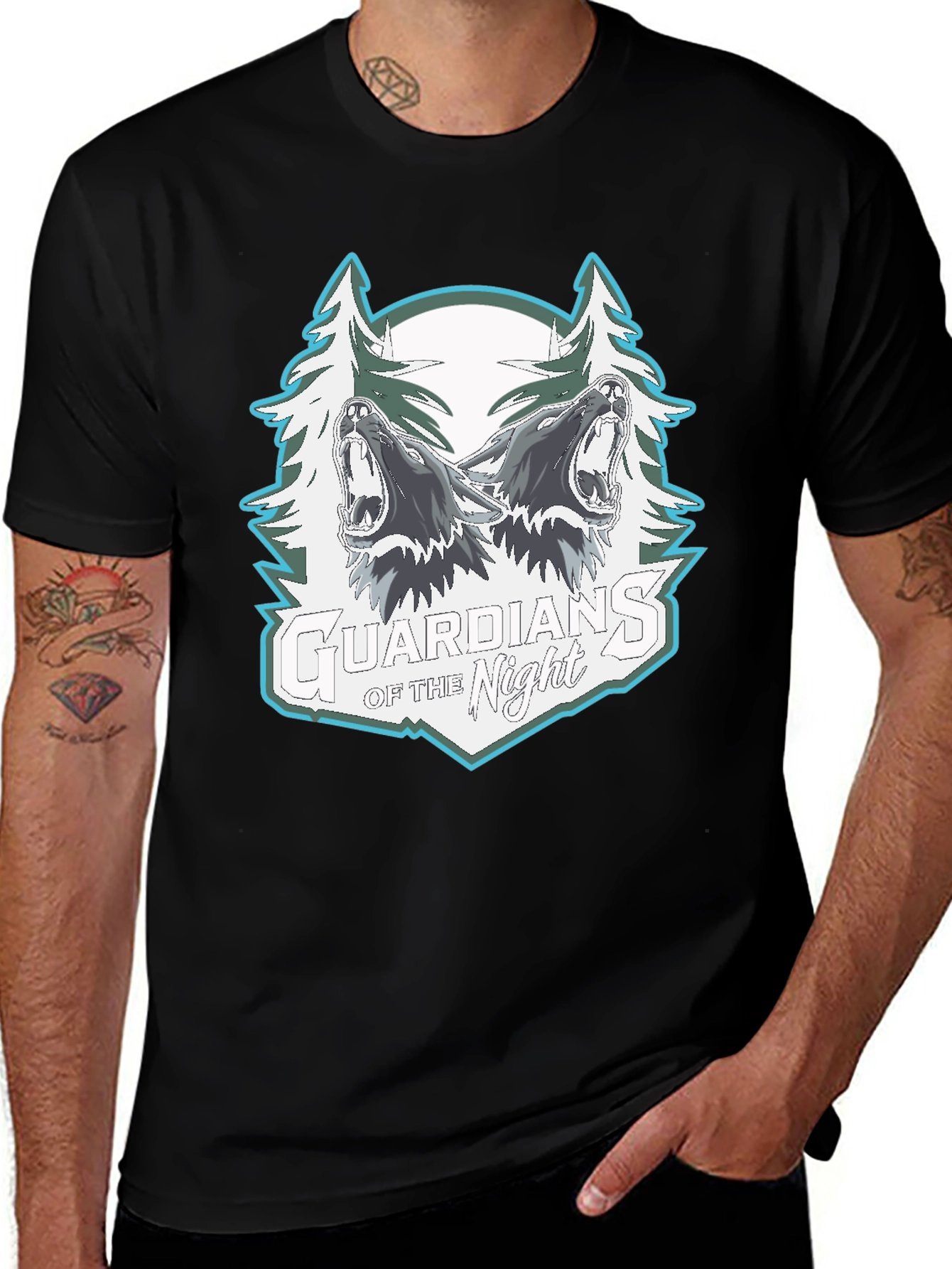Variant 26 of Guardians of the Night Wolf Graphic Tee