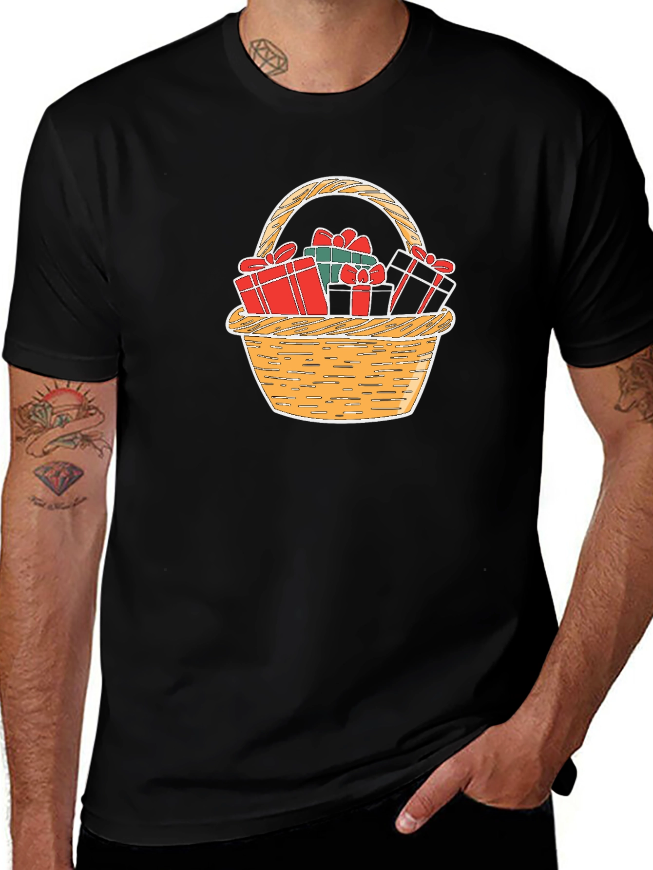 Variant 2 of Festive Gift Basket T-Shirt - Holiday Cheer