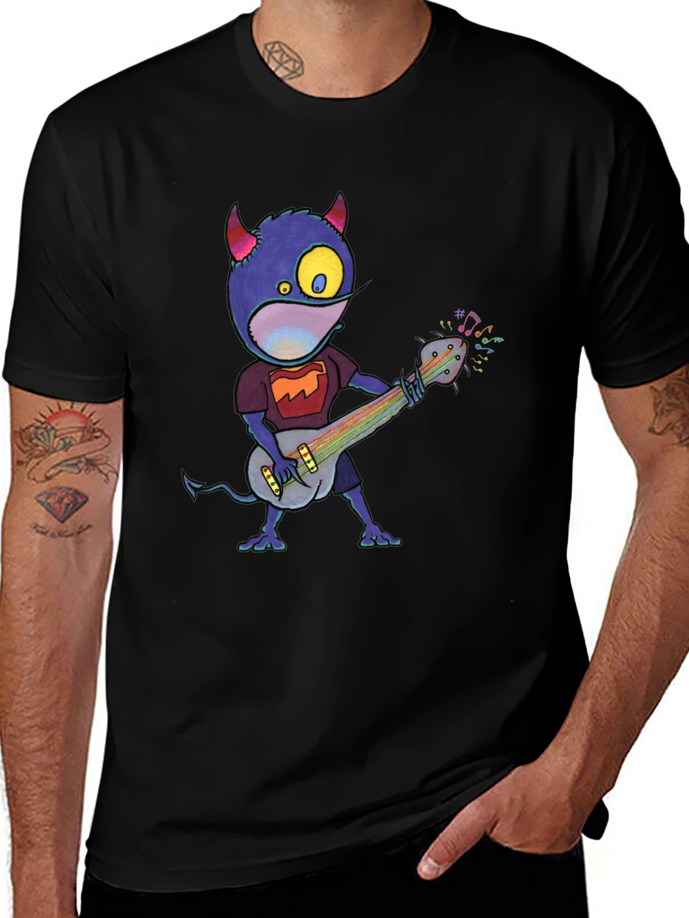 Variant 9 of Monster Guitarist Graphic Tee