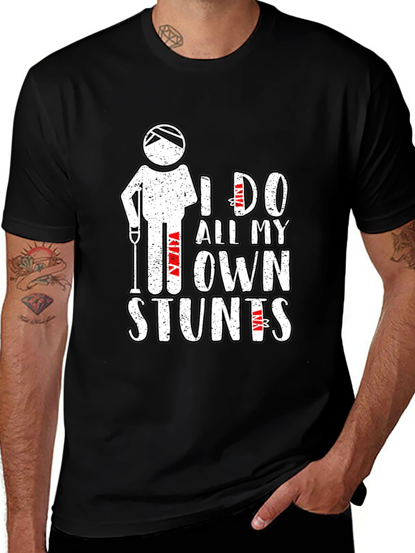 Variant 9 of I Do All My Own Stunts Injury T-Shirt