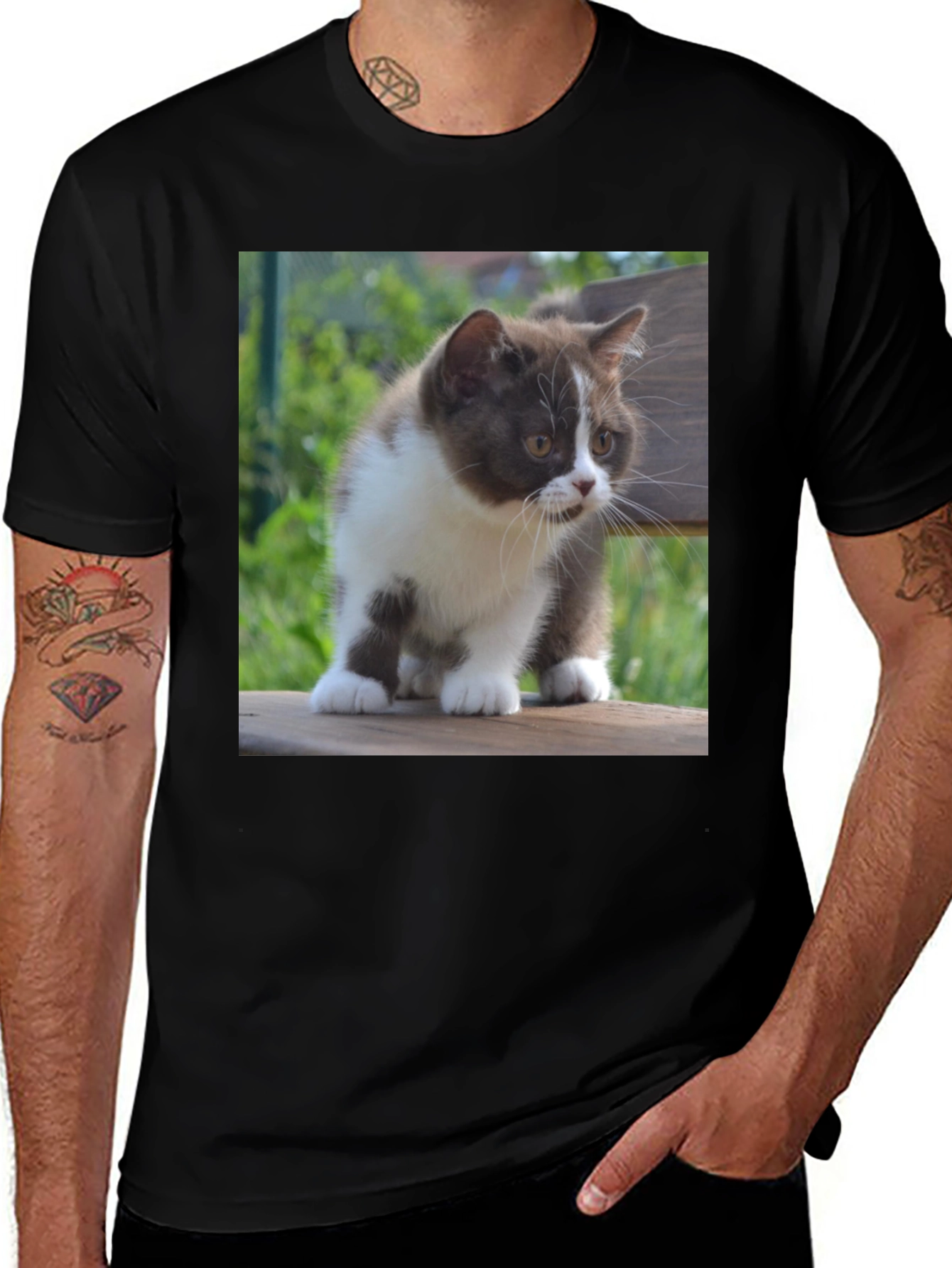 Variant 24 of Cute Kitten T-Shirt - Black