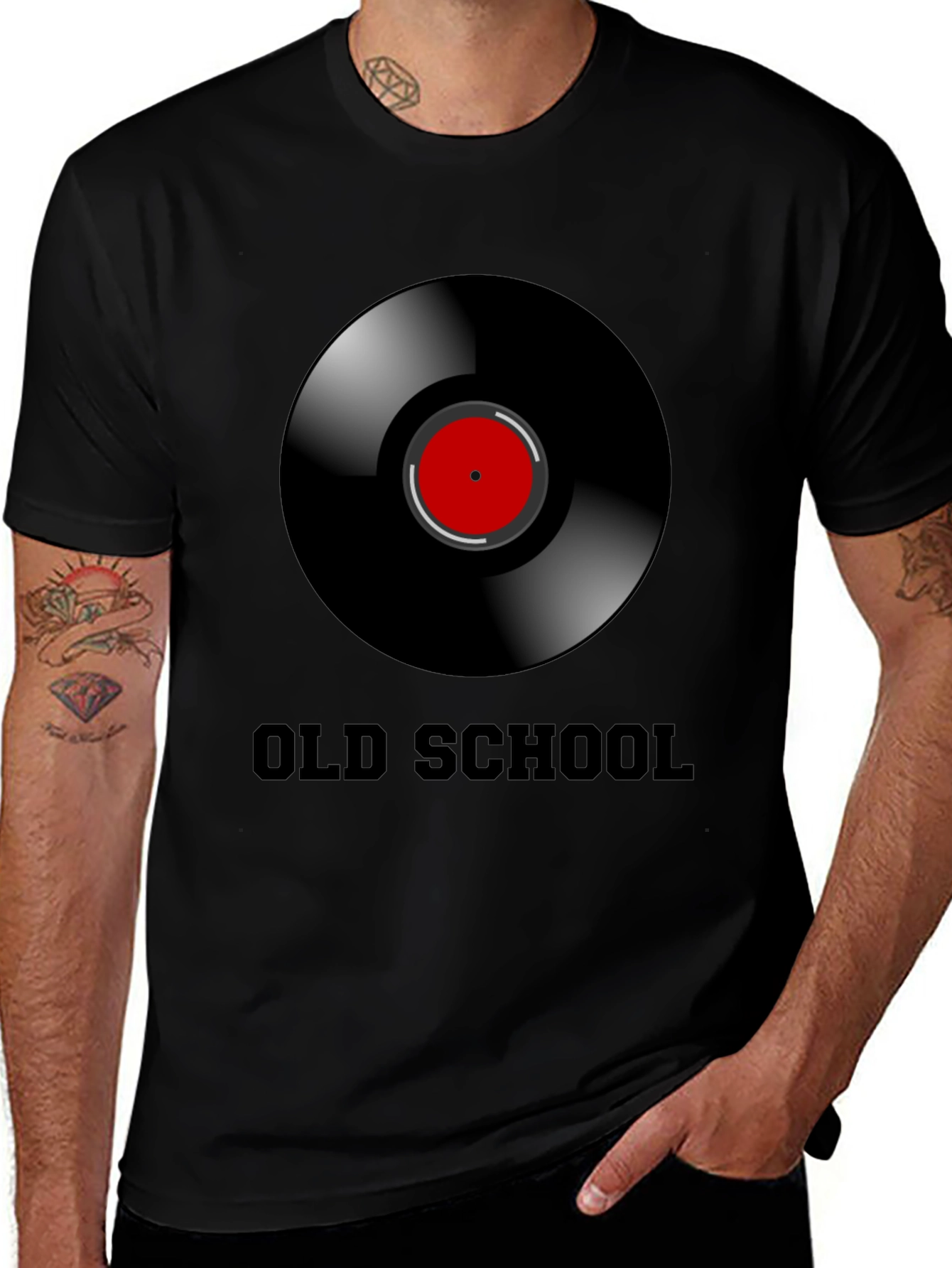 Variant 9 of Old School Vinyl Record Graphic T-Shirt