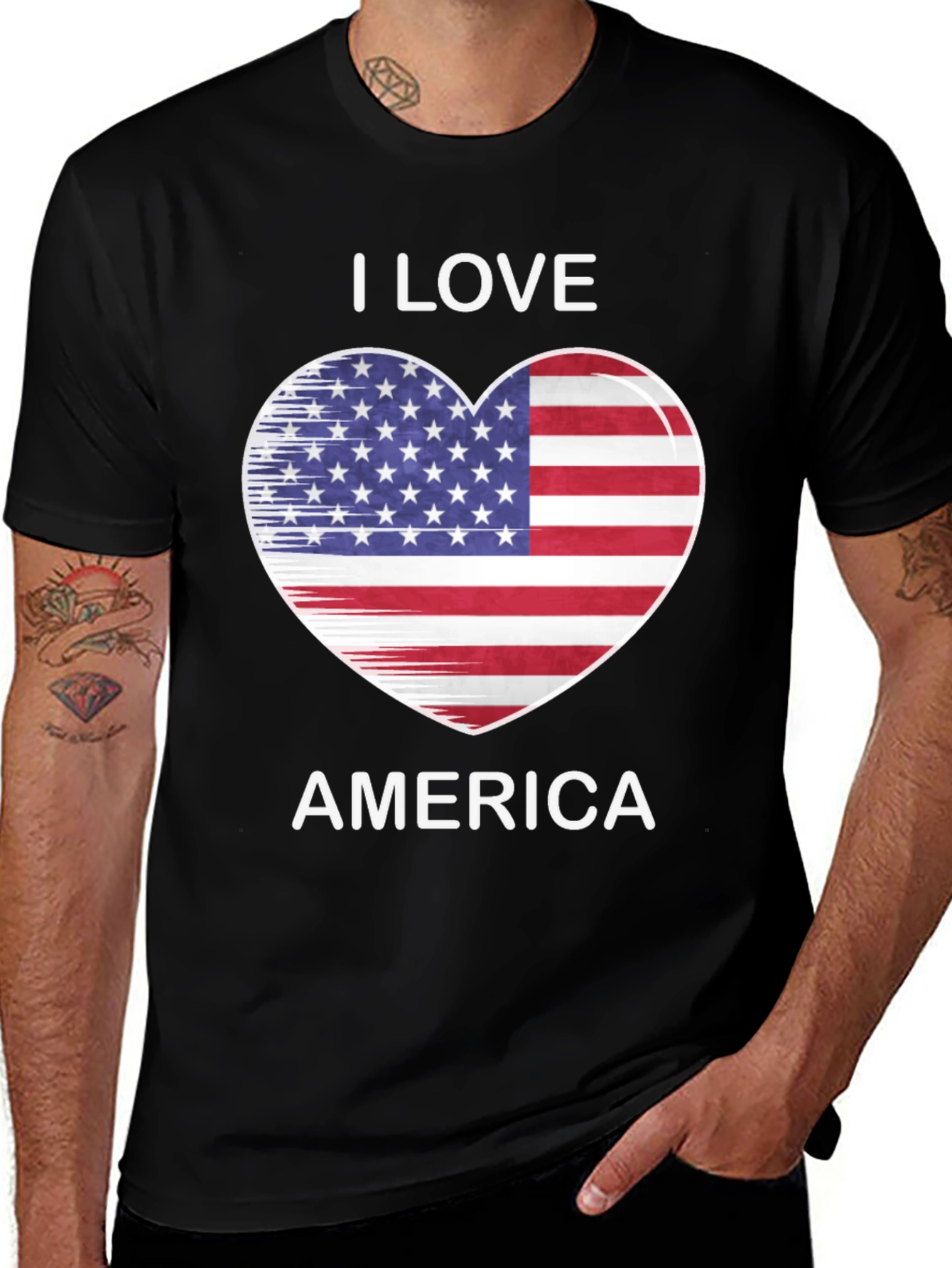 Variant 14 of I Love America Patriotic Heart T-Shirt