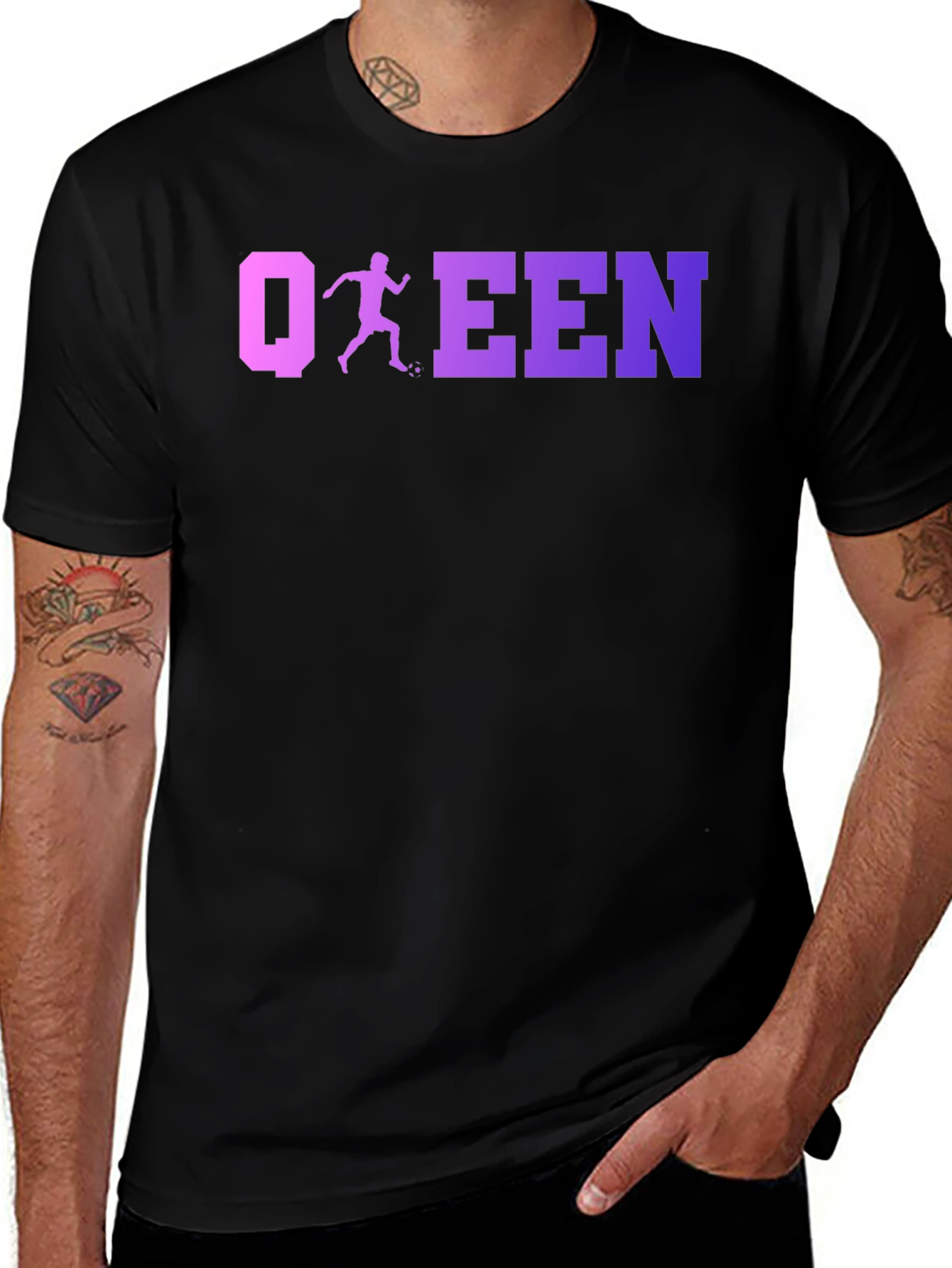 Variant 24 of Soccer Queen Black T-Shirt
