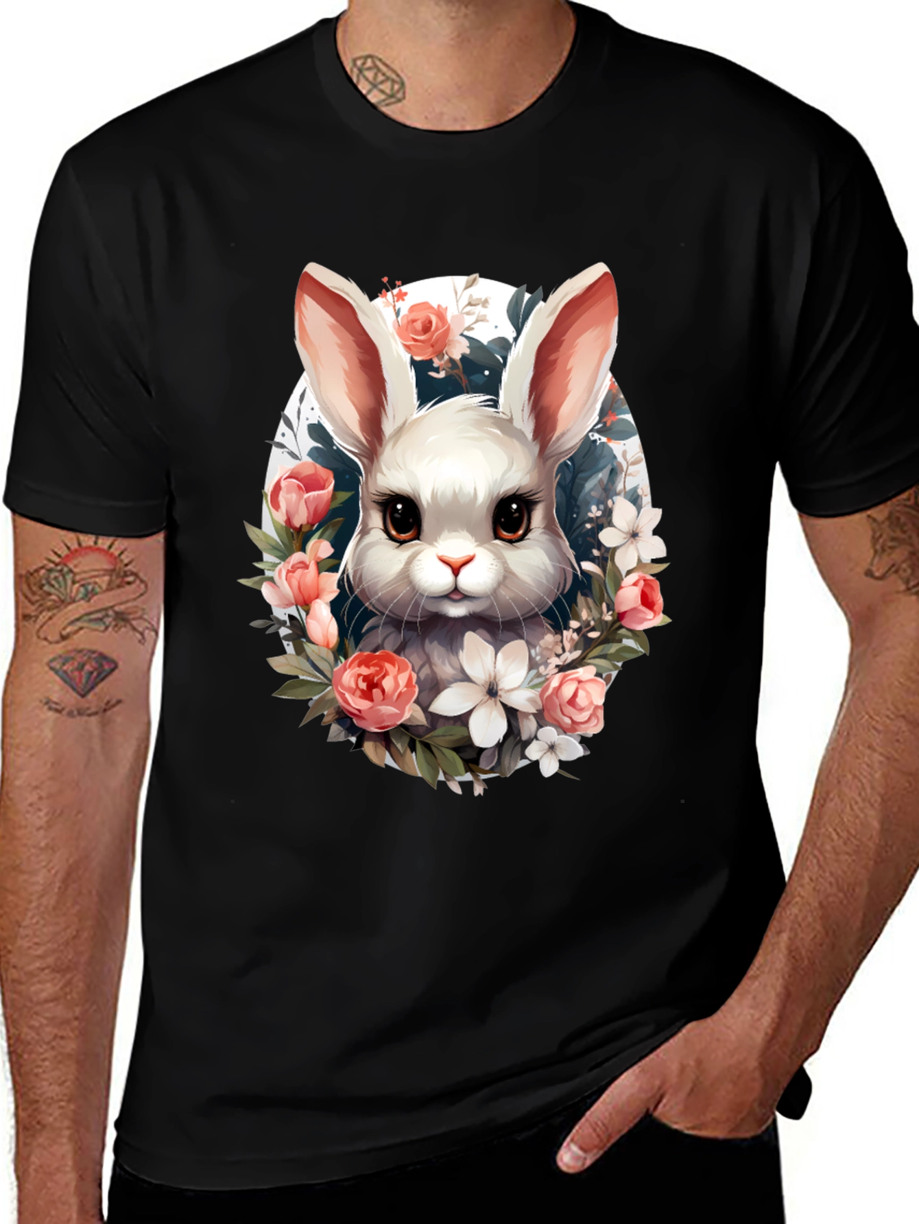 Variant 8 of Floral Bunny Graphic T-Shirt